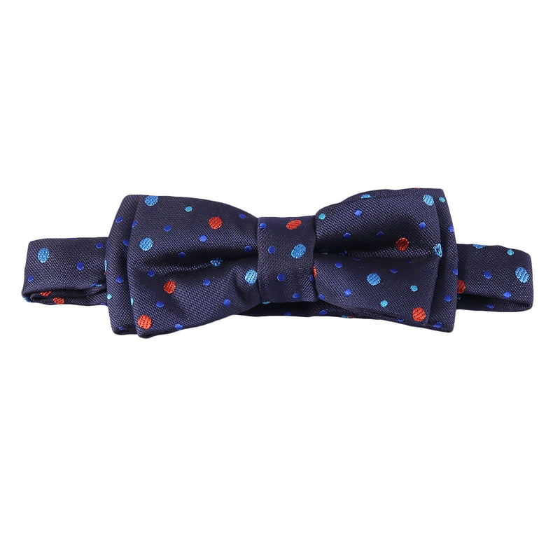 Boys Navy Blue Bow Ties With Colorful Spot Trims - CÉMAROSE | Children's Fashion Store - 1