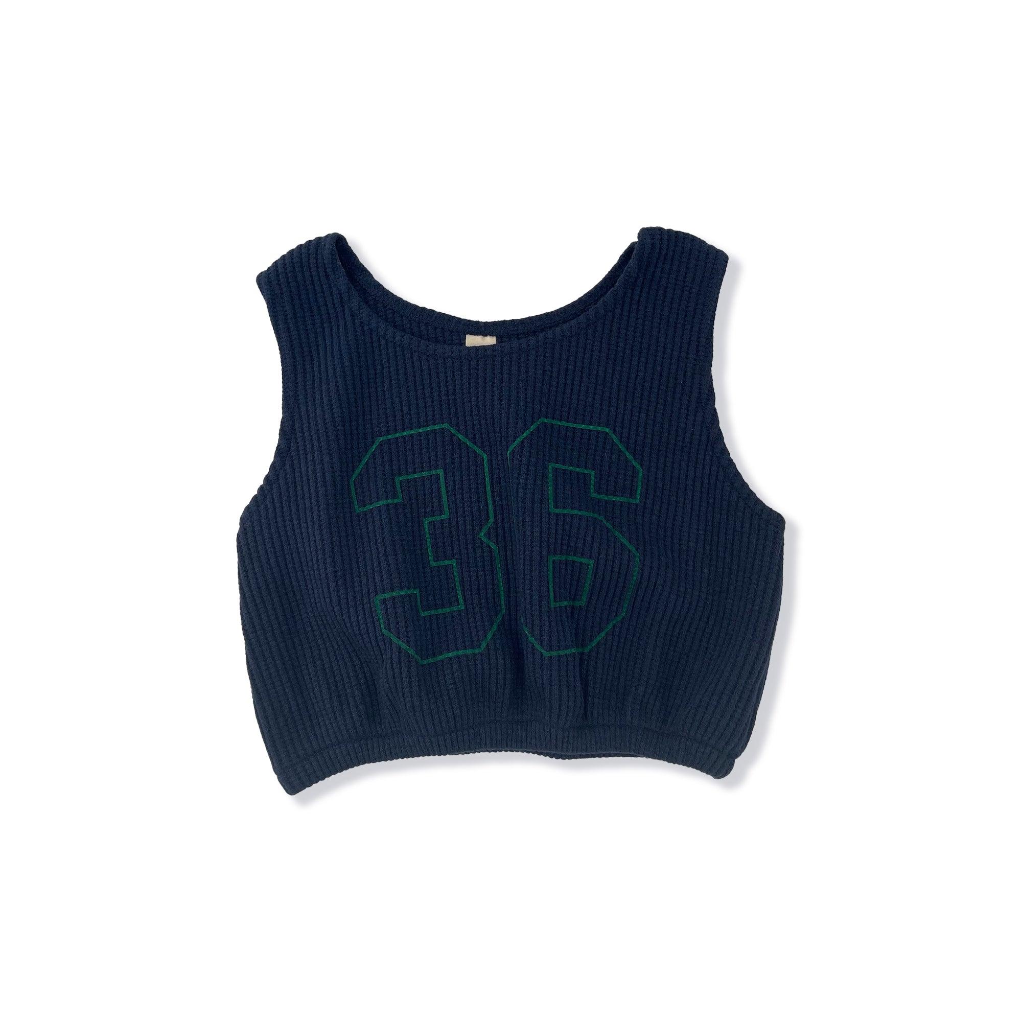 Girls Navy Logo Corduroy Vest