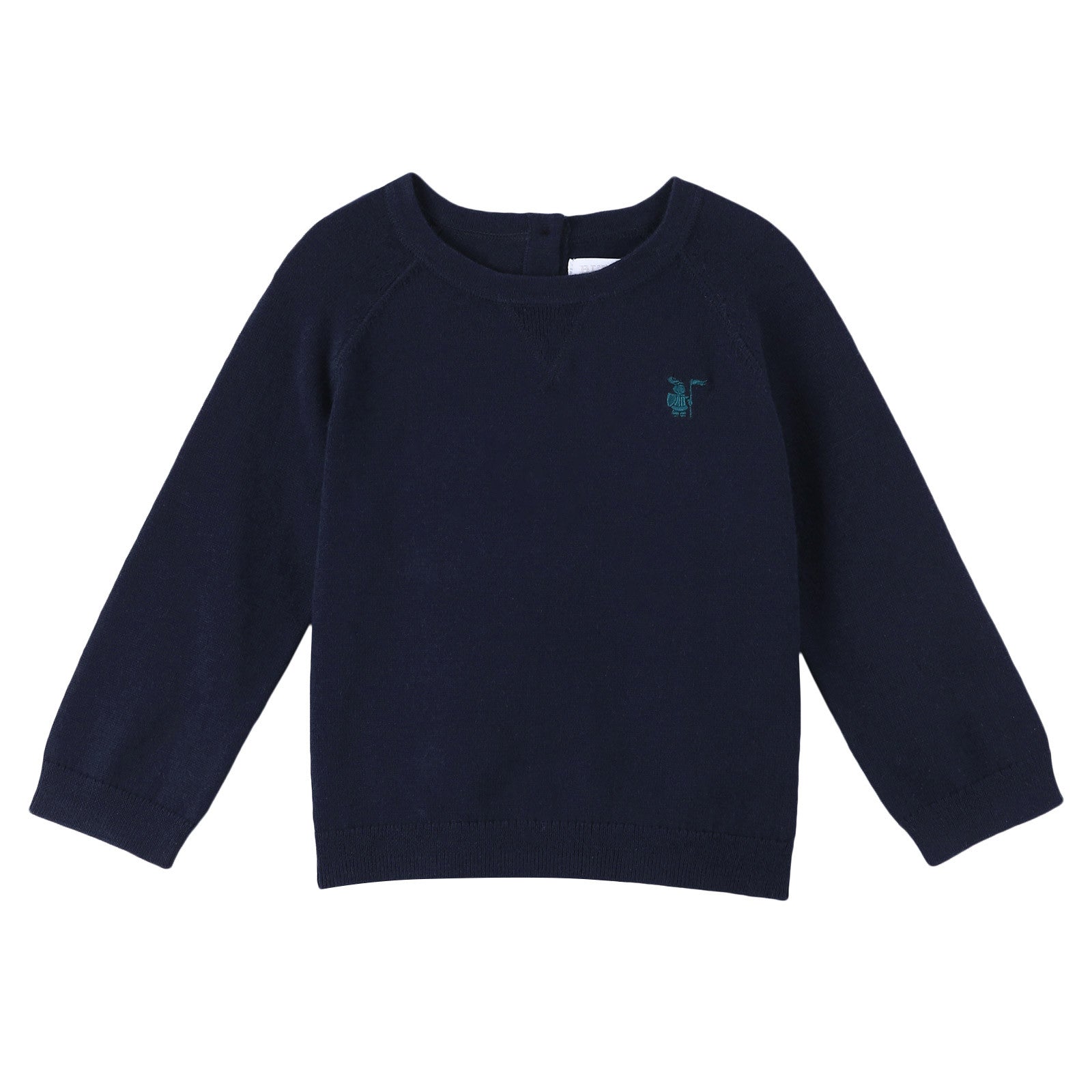 Baby Boys Navy Blue Knitted Cotton Sweater - CÉMAROSE | Children's Fashion Store - 1