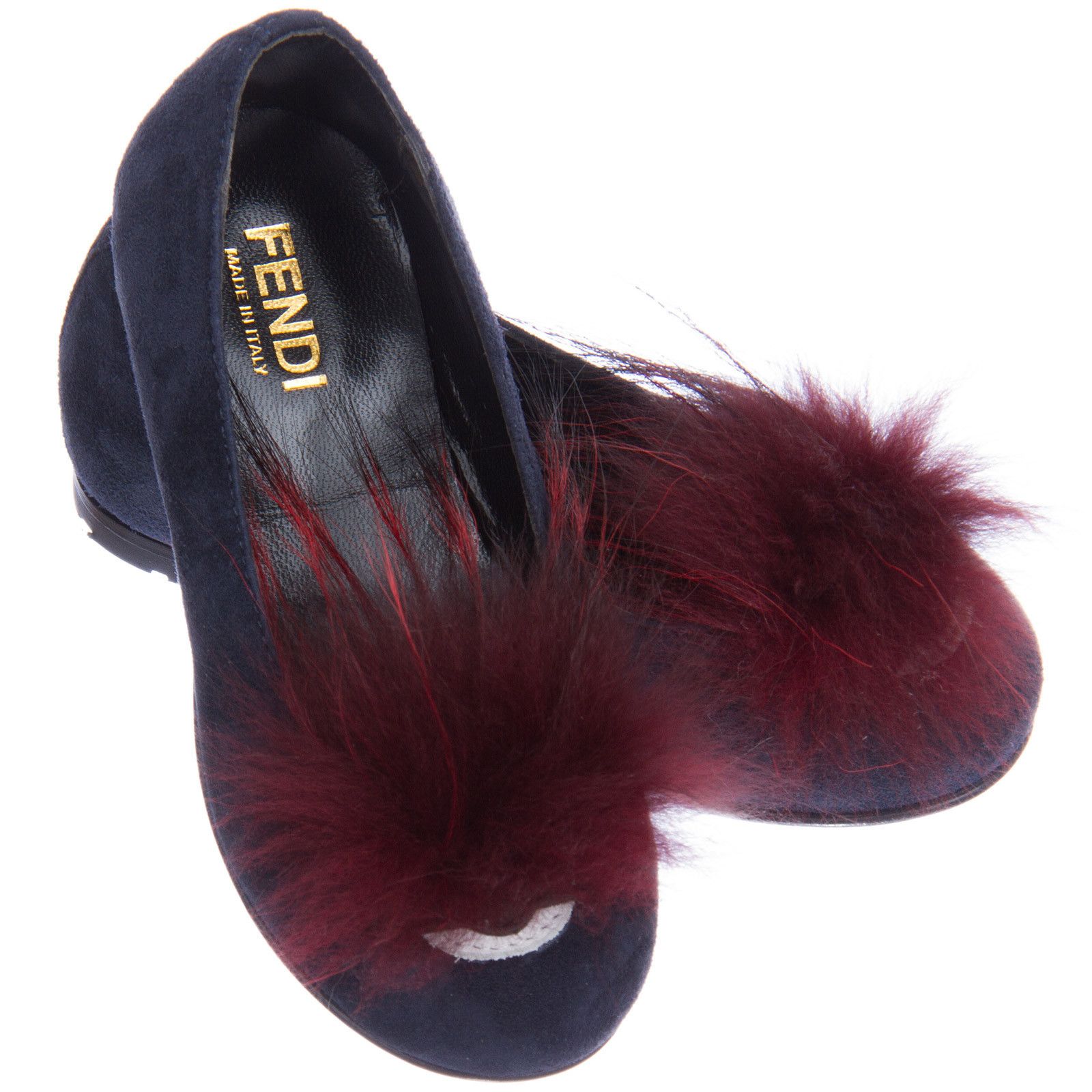 Girls Blue Suede Shoes With Fur Monster - CÉMAROSE | Children's Fashion Store - 1
