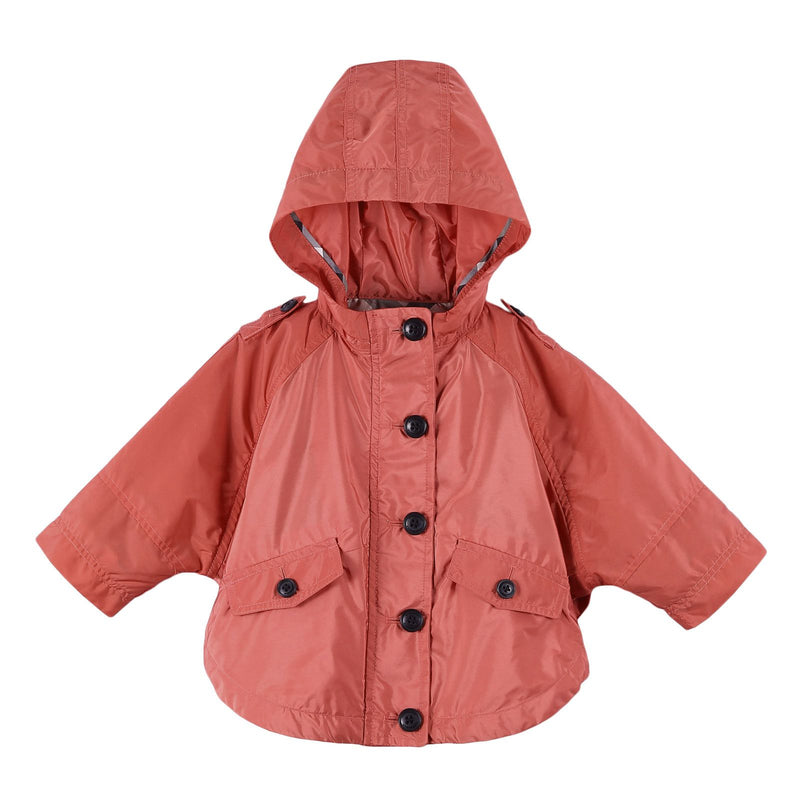 Baby Girls Bright Copper Pink Hooded Cotton Top - CÉMAROSE | Children's Fashion Store - 1