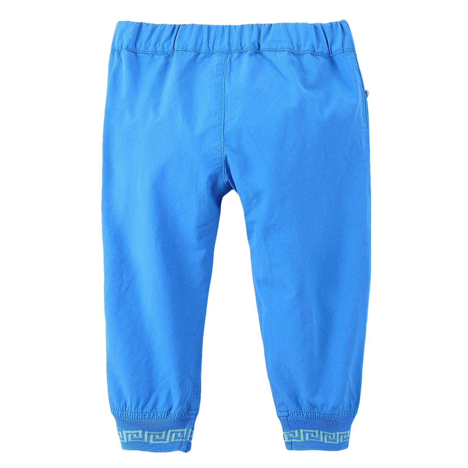Baby Boys Ocean Blue Ribbed Cuffs Cotton Trousers - CÉMAROSE | Children's Fashion Store - 2