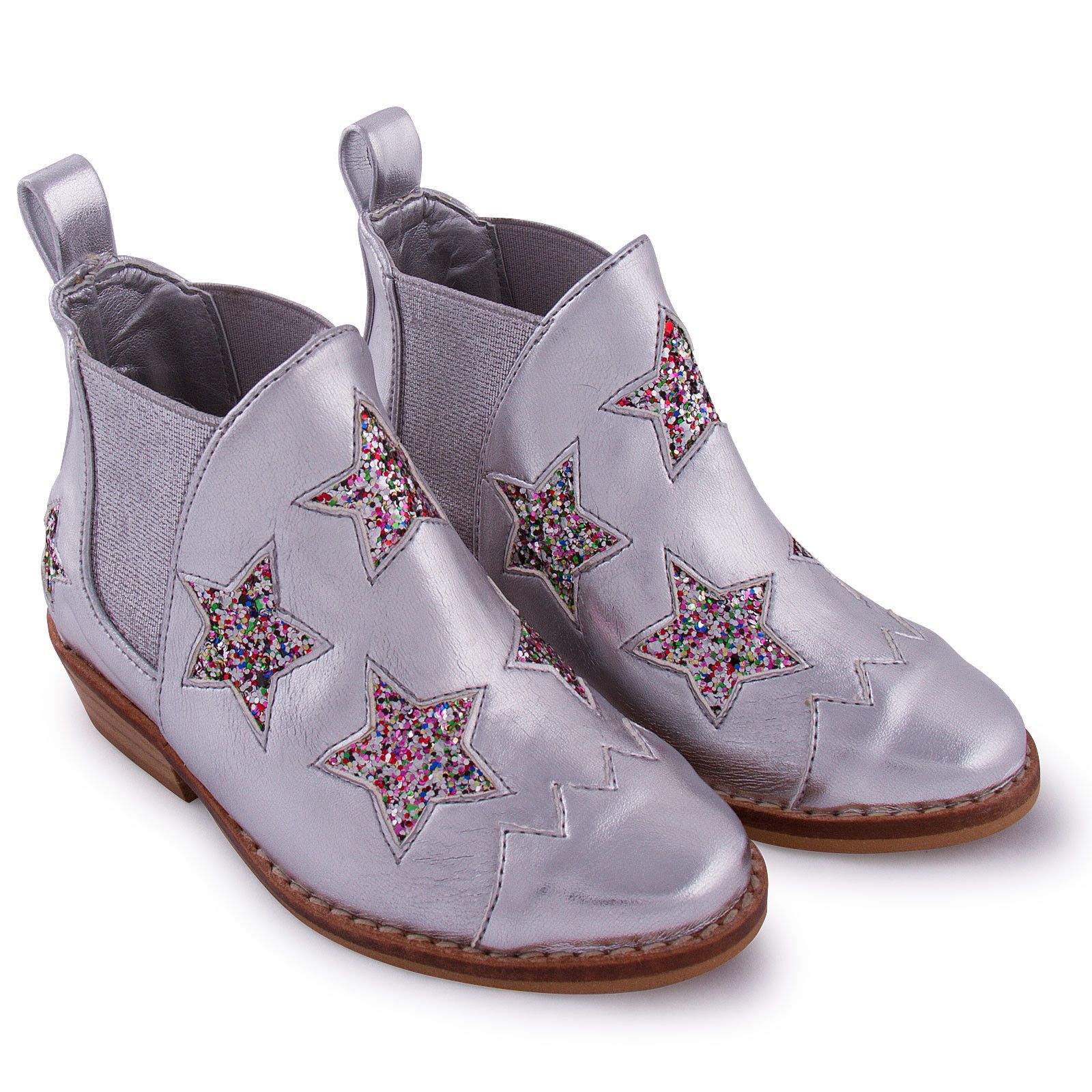 Lily Girls Grey Boots With Silver Shimmer Star - CÉMAROSE | Children's Fashion Store - 1