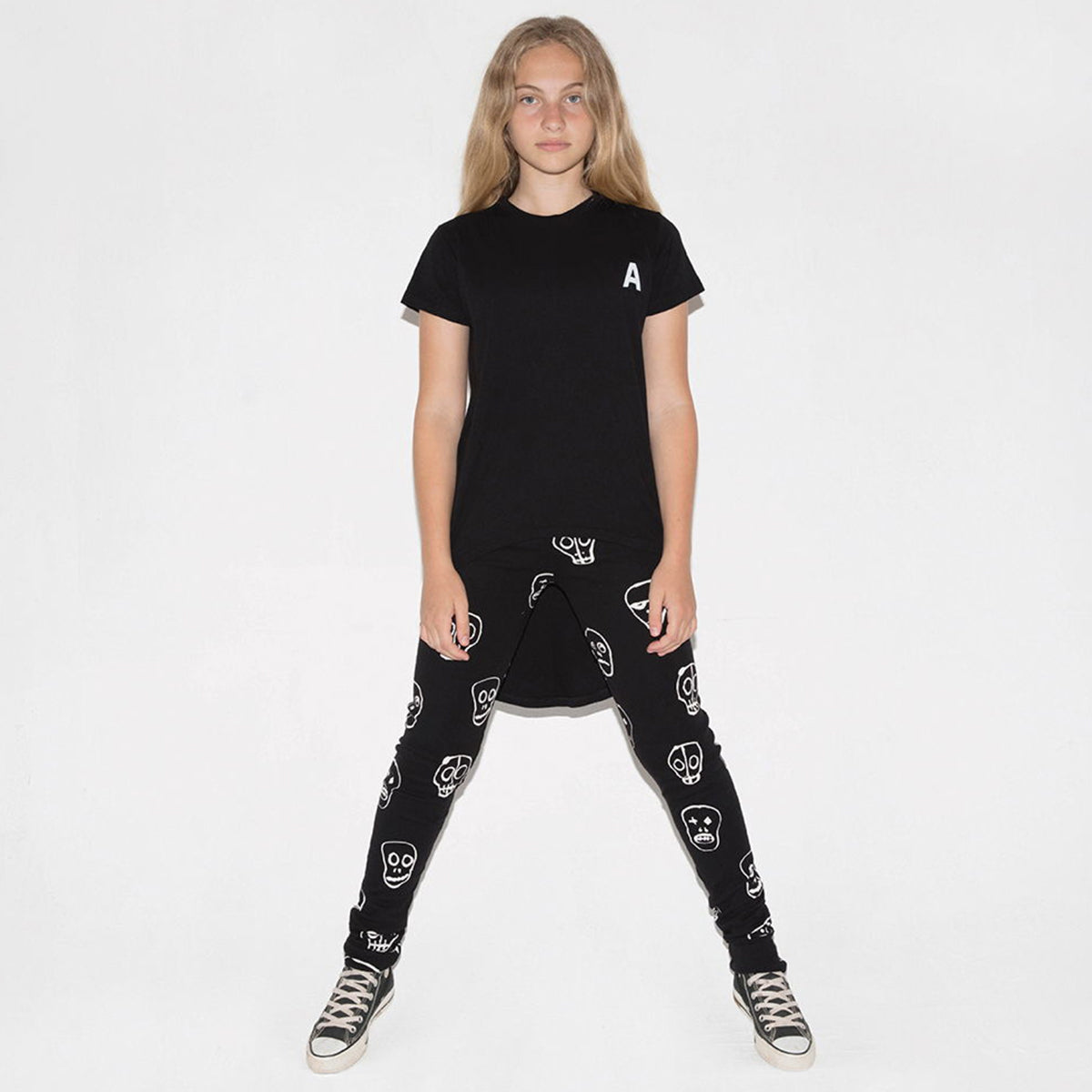 Boys&Girls Black Cotton Rounded T-shirt