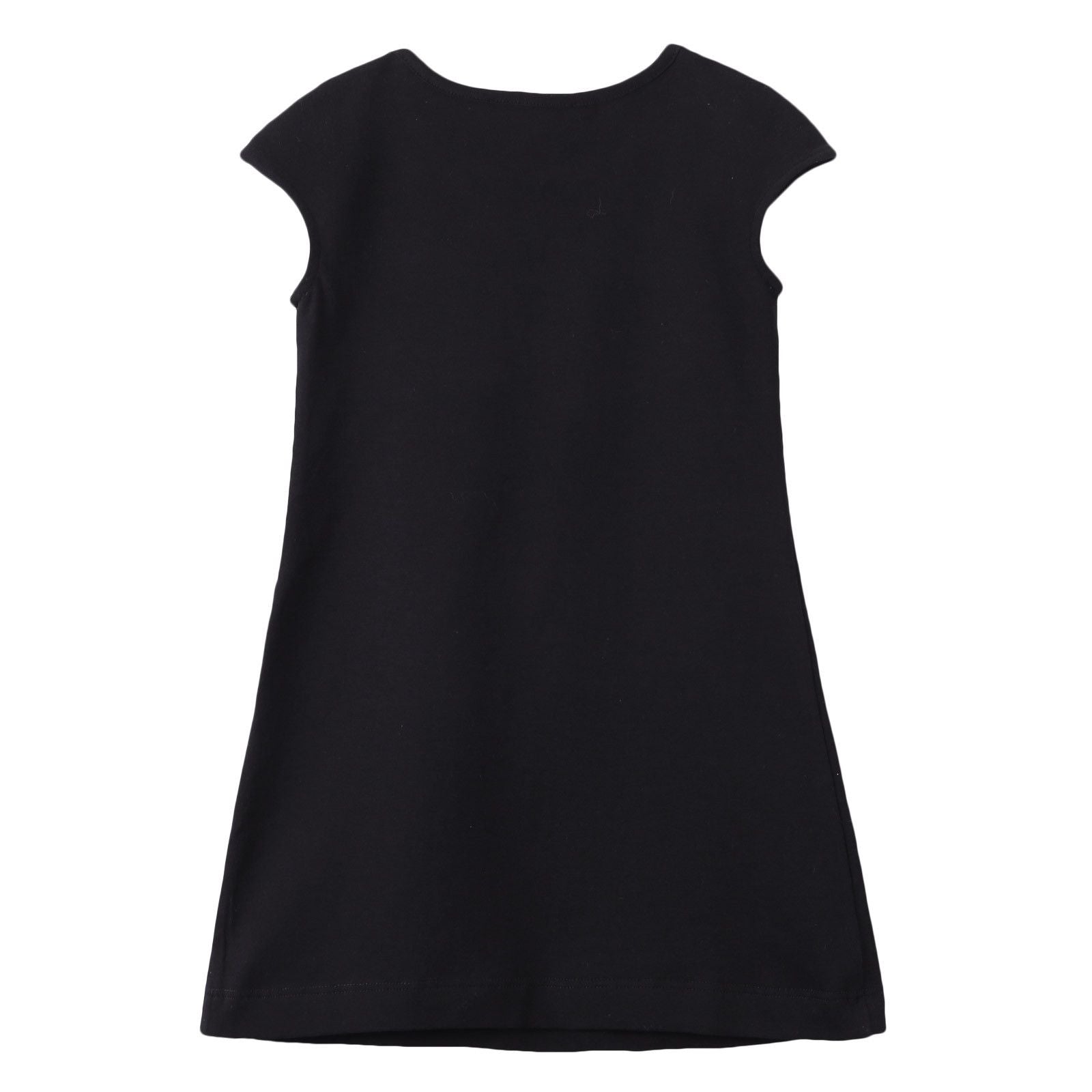 Girls Black Cotton Dress With Gold Rhinestone Logo - CÉMAROSE | Children's Fashion Store - 2