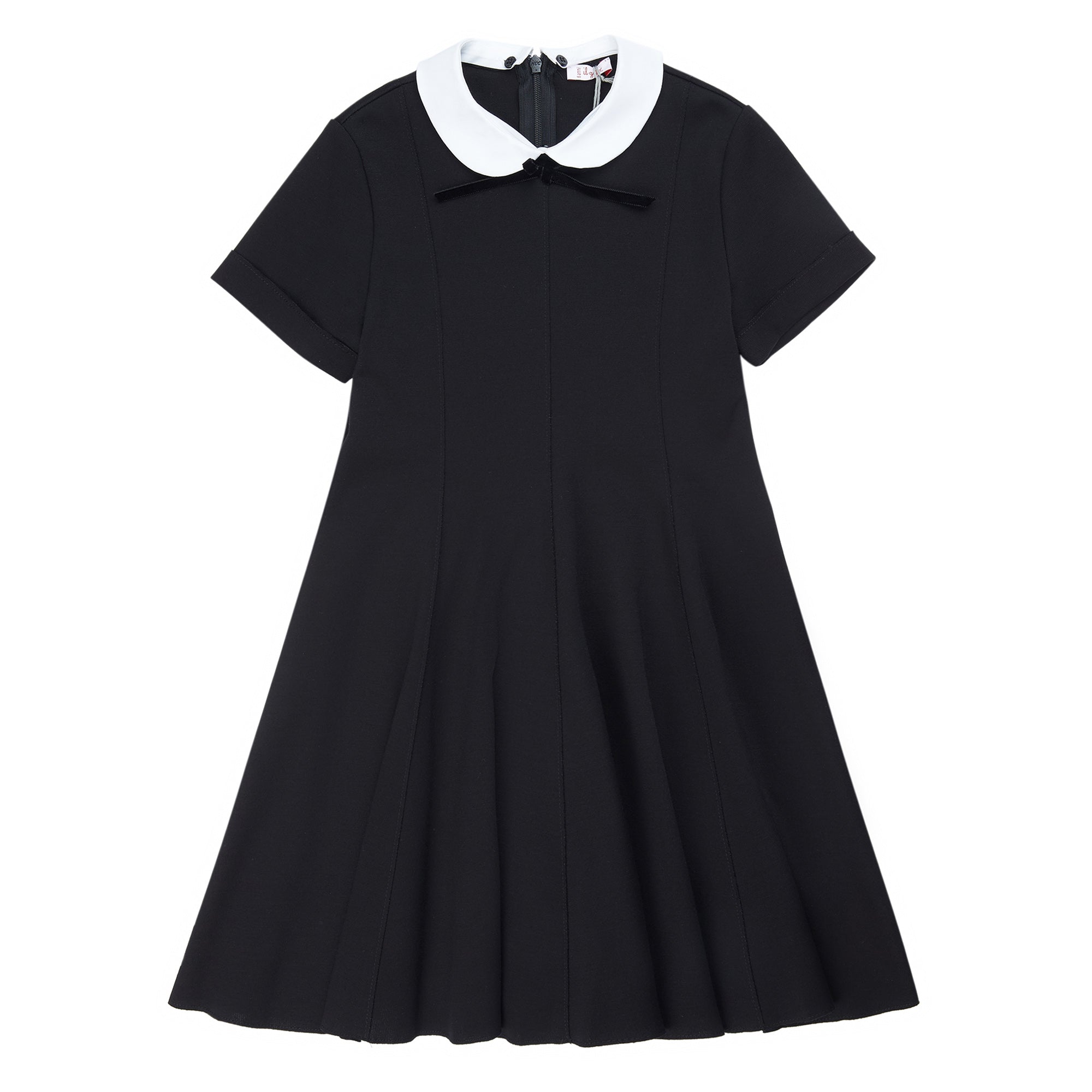 Girls Black & White Collar Dress