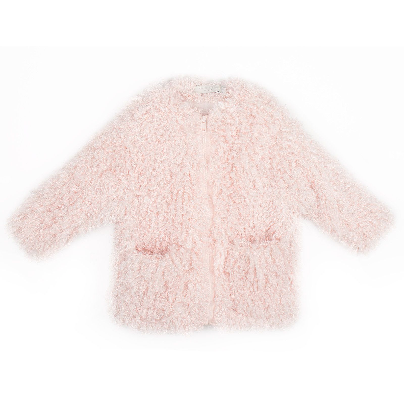 Sparkles Girls Pink Fluffy Coat With Two Pockets - CÉMAROSE | Children's Fashion Store - 1