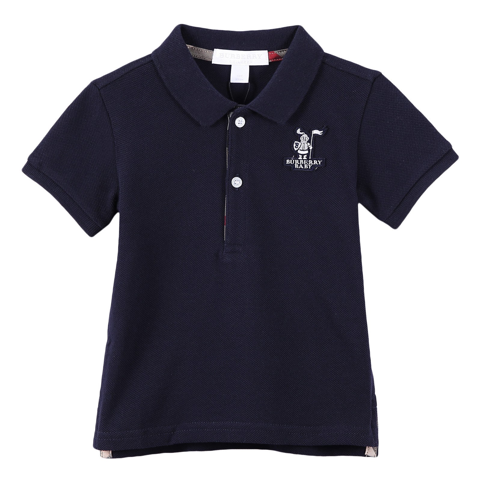 Baby Boys Navy Blue Cotton Polo Shirt With Embroidered Logo - CÉMAROSE | Children's Fashion Store - 1