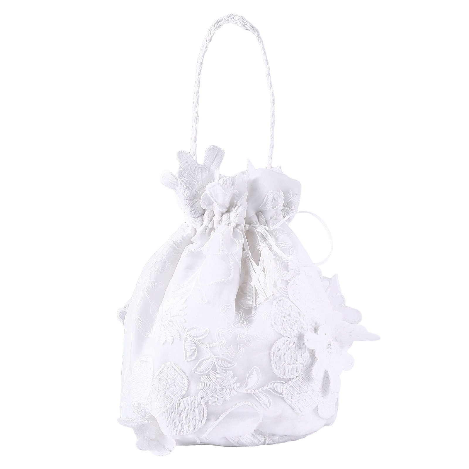 Girls White Lace Embroidered Flower Trims Bag - CÉMAROSE | Children's Fashion Store