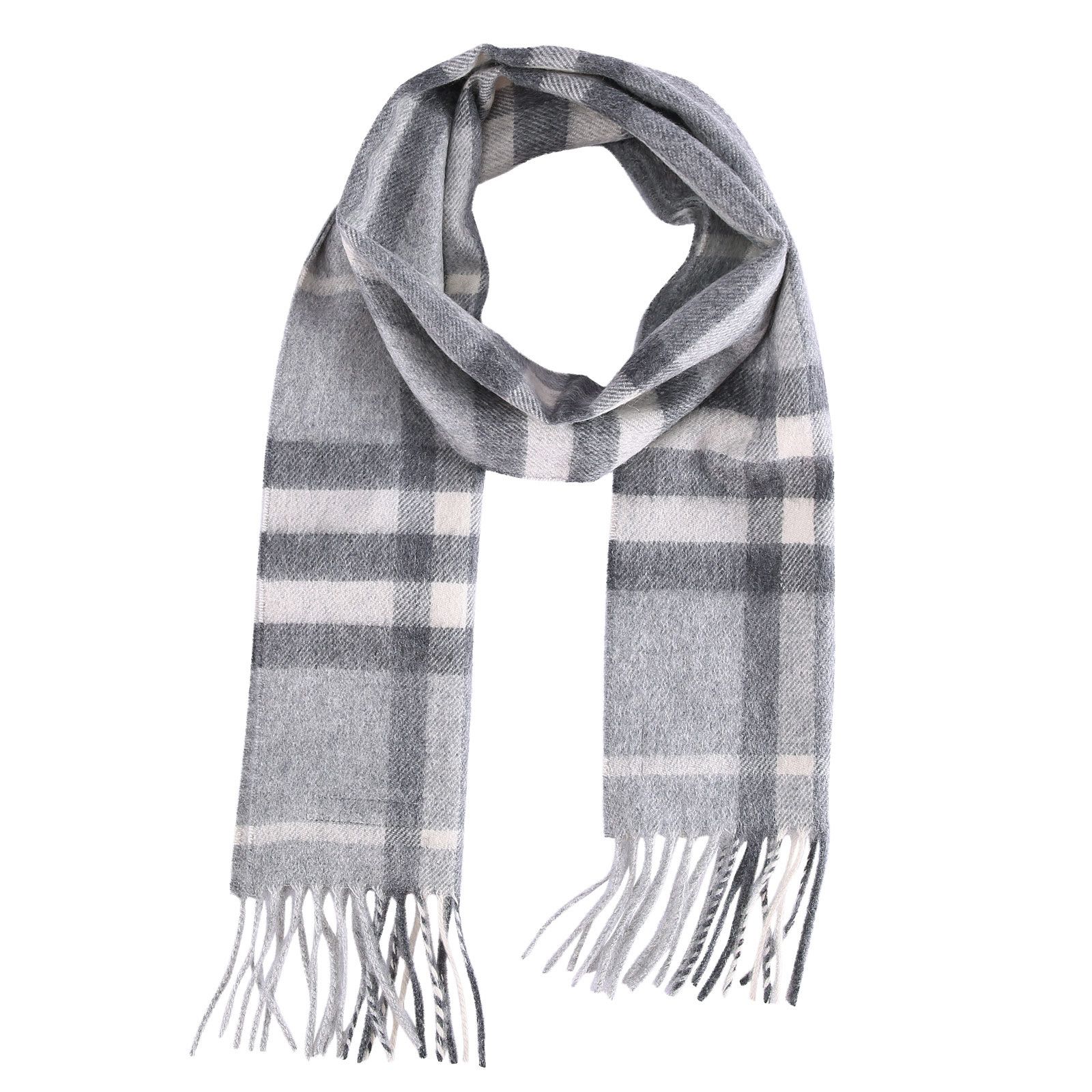 Boys&Girls Grey Cashmere Classic Check Scarf - CÉMAROSE | Children's Fashion Store