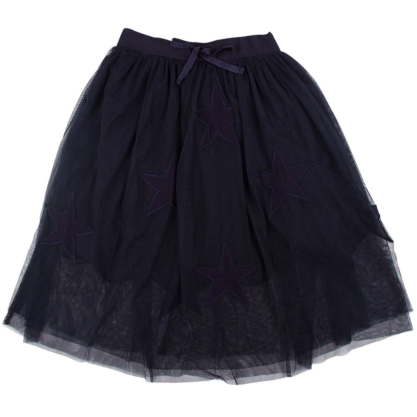 Amalie Girls Navy Blue Stars Embroidered Skirt - CÉMAROSE | Children's Fashion Store - 1