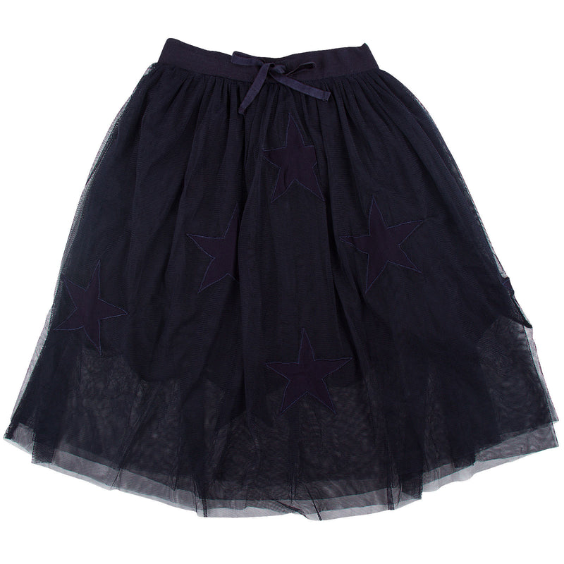Amalie Girls Navy Blue Stars Embroidered Skirt - CÉMAROSE | Children's Fashion Store - 1