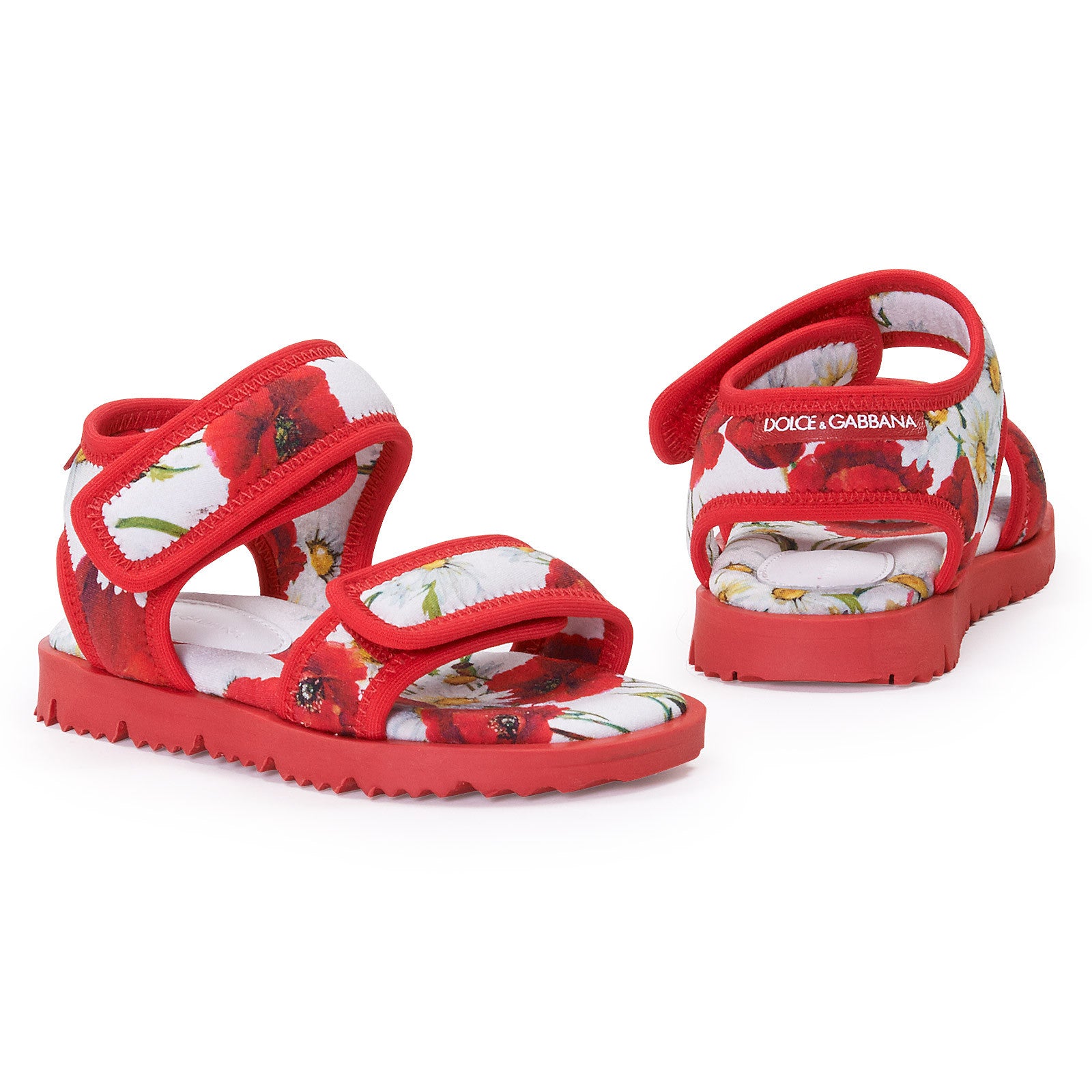 Baby Red Fastening Tape Dolphin Printed Sandal - CÉMAROSE | Children's Fashion Store
