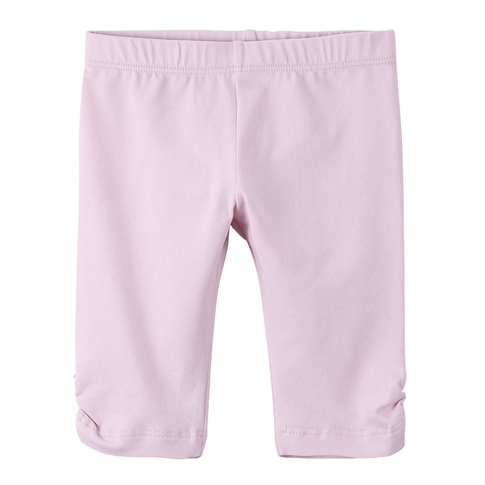 Baby Girls Pink Cotton Ruffle Cuffs Leggings With Patch Logo - CÉMAROSE | Children's Fashion Store - 1