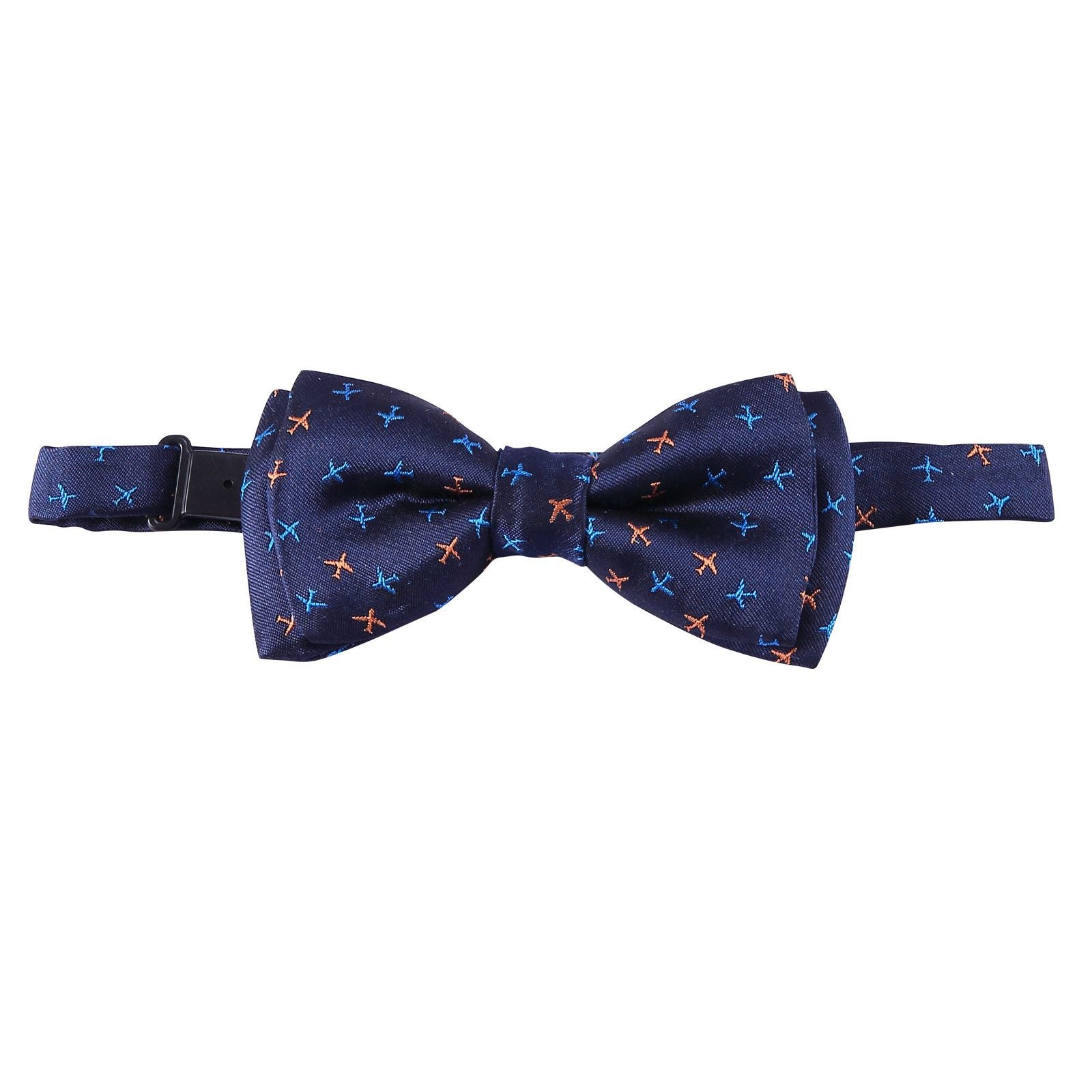 Boys Navy Blue Embroidered Trims Silk Bow Ties - CÉMAROSE | Children's Fashion Store - 1