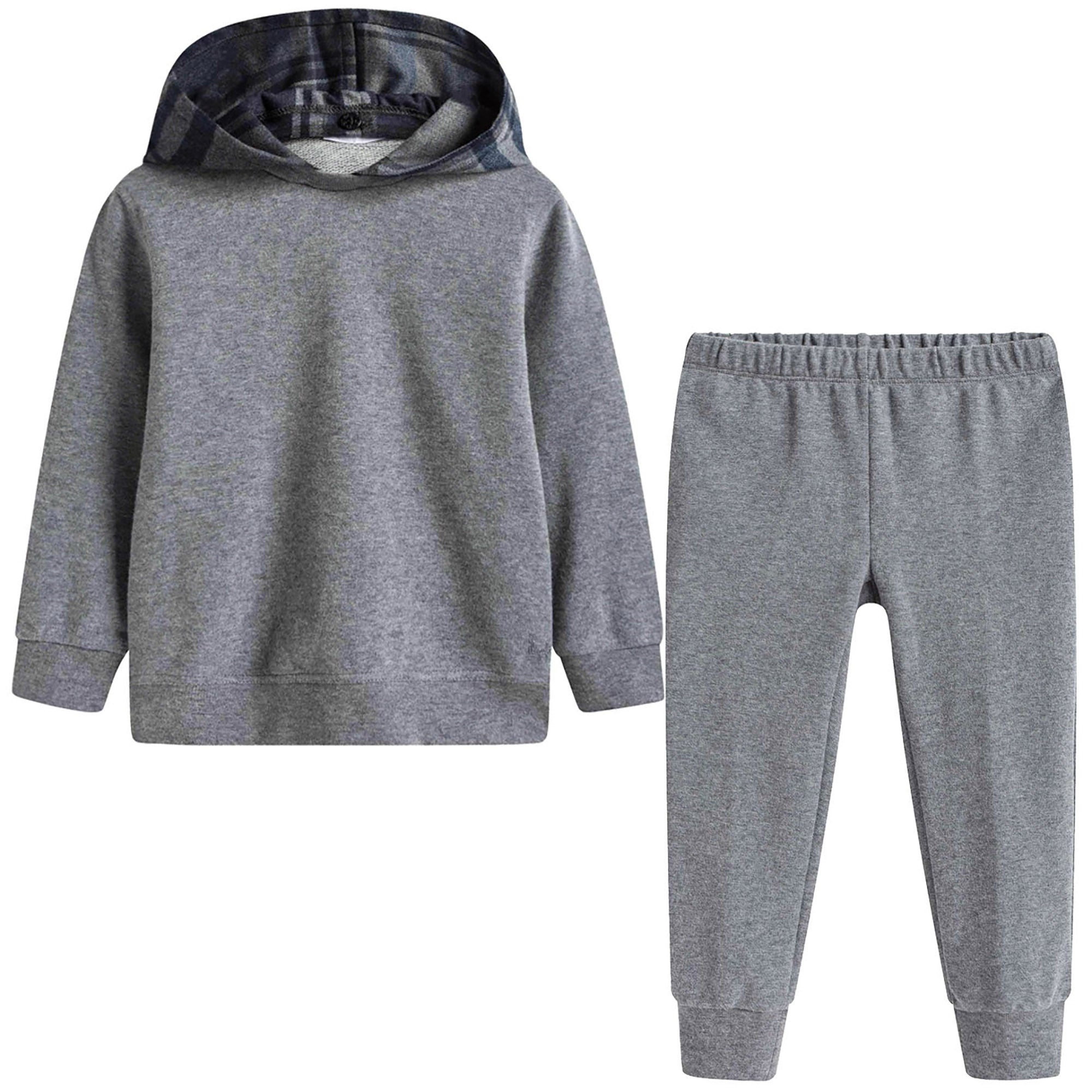 Baby Boys Grey Hooded Top & Bottom Two Piece Set