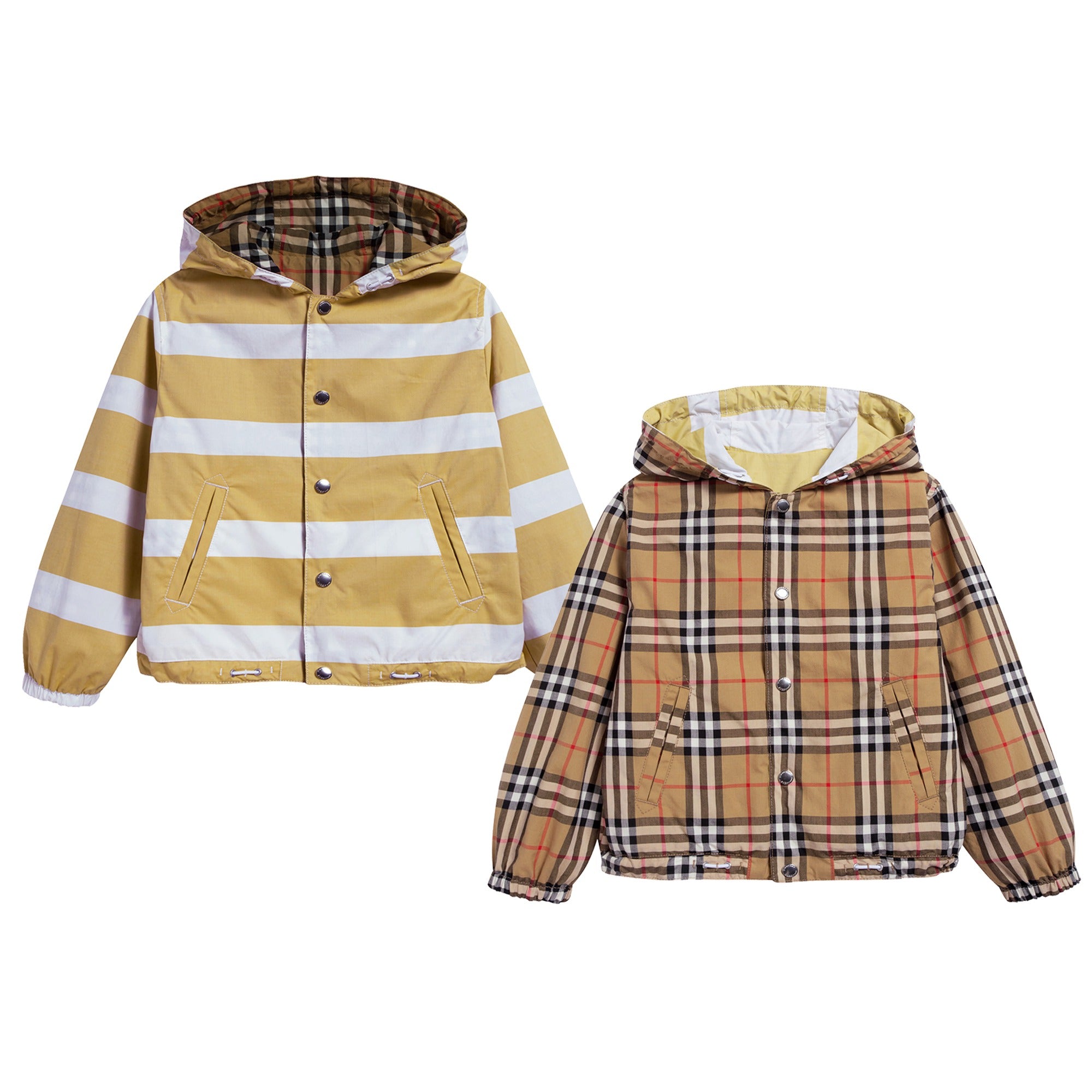 Boys Larch Yellow & White Cotton Jacket