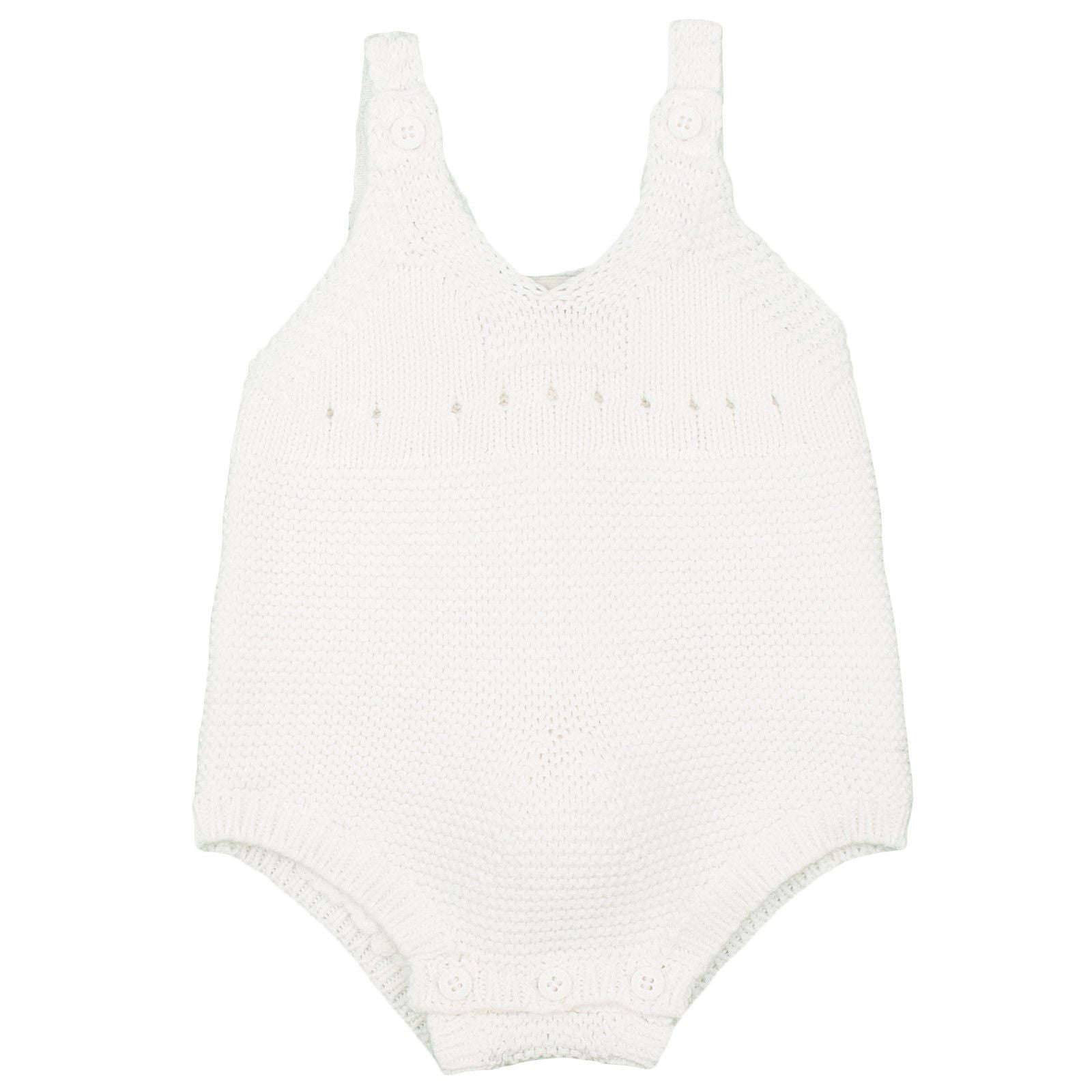 Bunny Baby Ivory Cotton Cashmere Bodysuit With Yellow Bunny Print - CÉMAROSE | Children's Fashion Store - 1