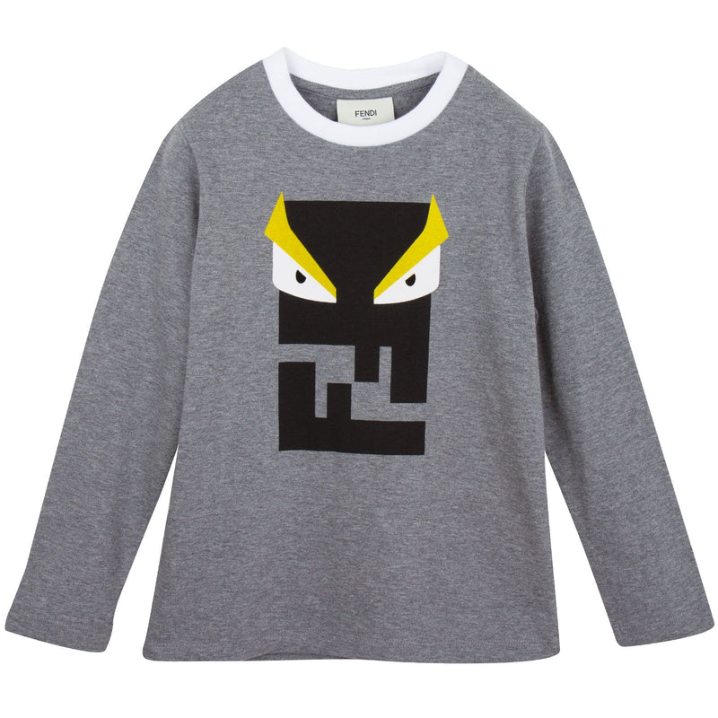 Boys Grey Printed Monster Cotton T-Shirt - CÉMAROSE | Children's Fashion Store - 1