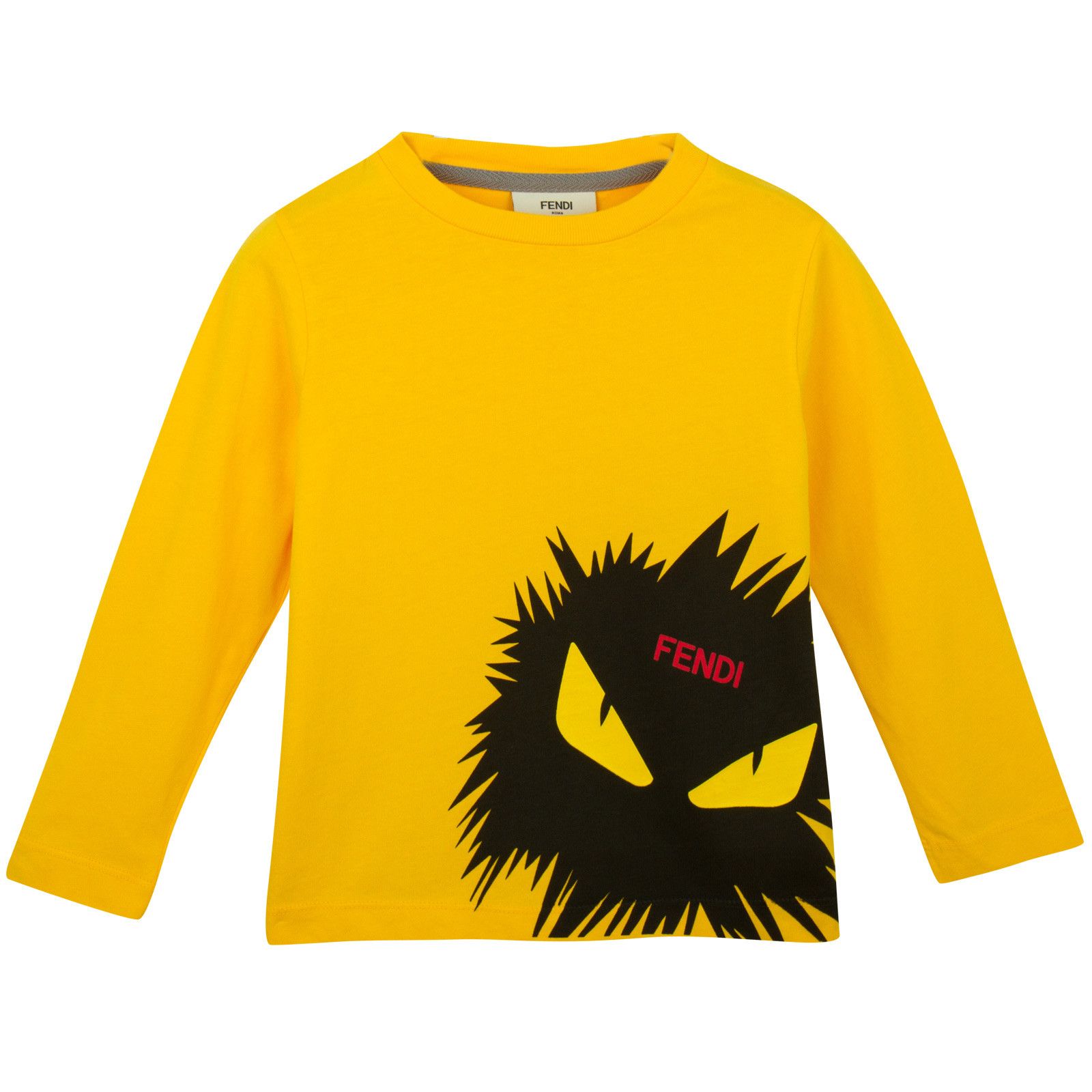 Boys Yellow Cotton T-Shirt With Monster Logo - CÉMAROSE | Children's Fashion Store - 1