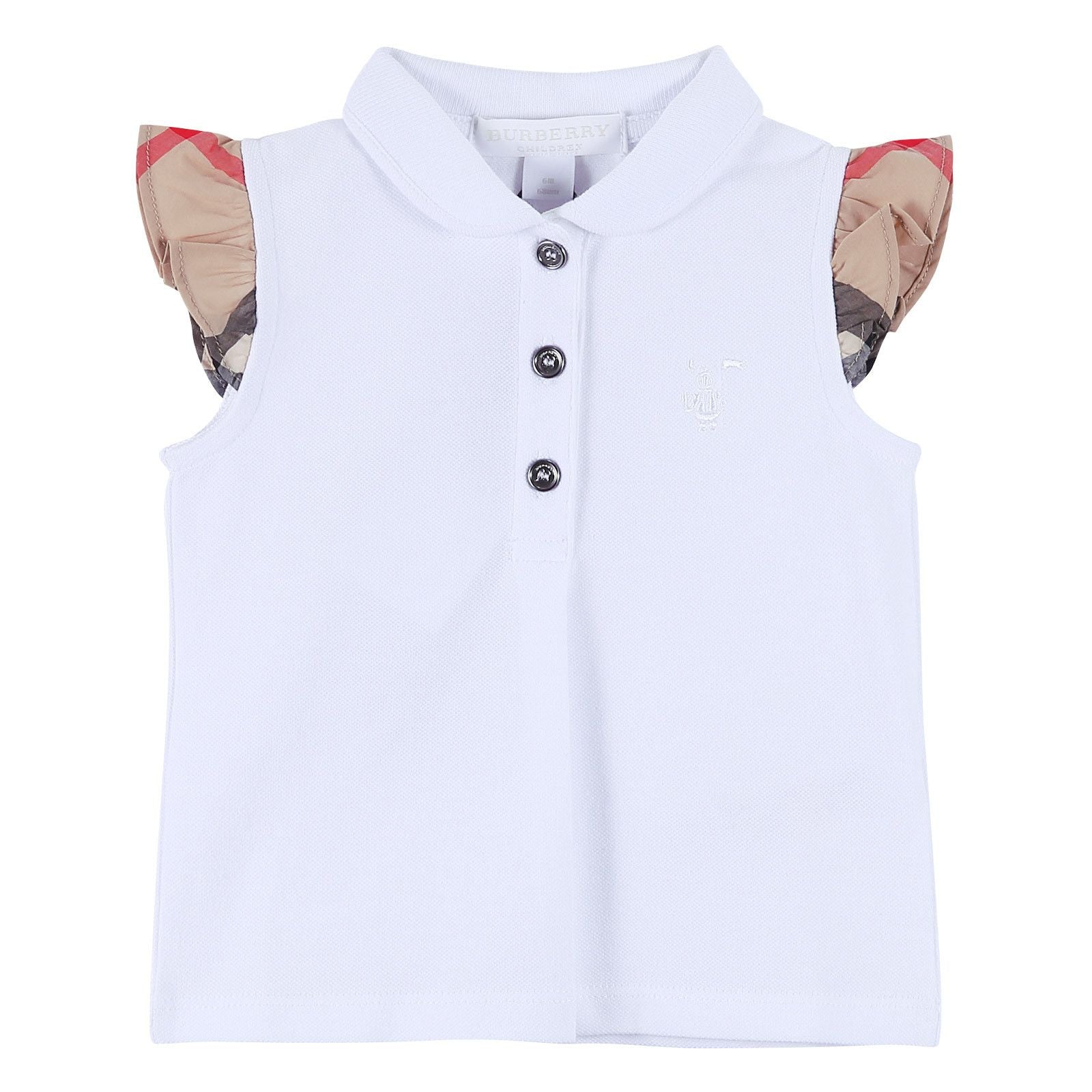 Baby Girls White Cotton Frill Cuffs Blouse - CÉMAROSE | Children's Fashion Store - 1