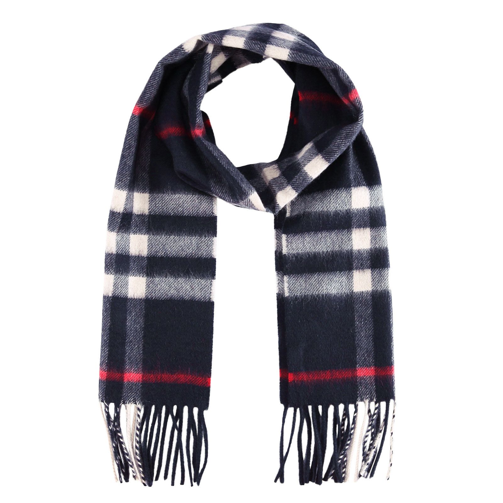 Boys&Girls Navy Blue Cashmere Classic Check Scarf - CÉMAROSE | Children's Fashion Store