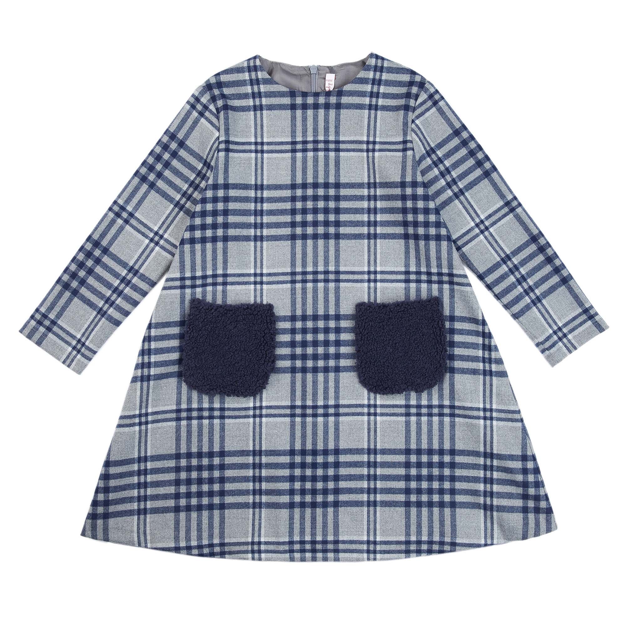 Girls Blue Check Dress