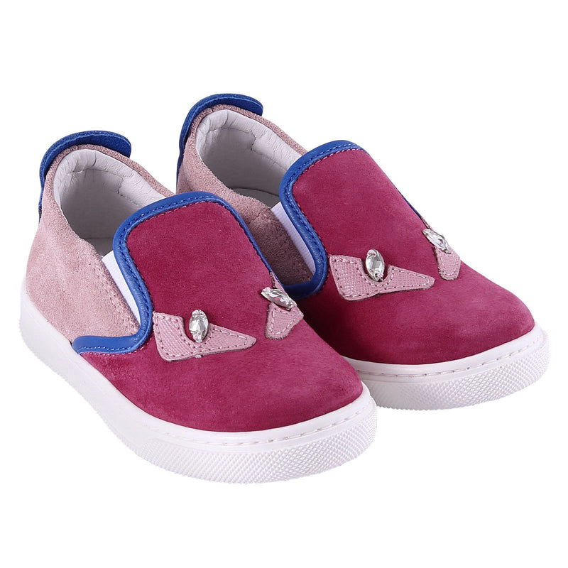 Girls Red 'Monster' Surface Leather Trainers - CÉMAROSE | Children's Fashion Store - 1
