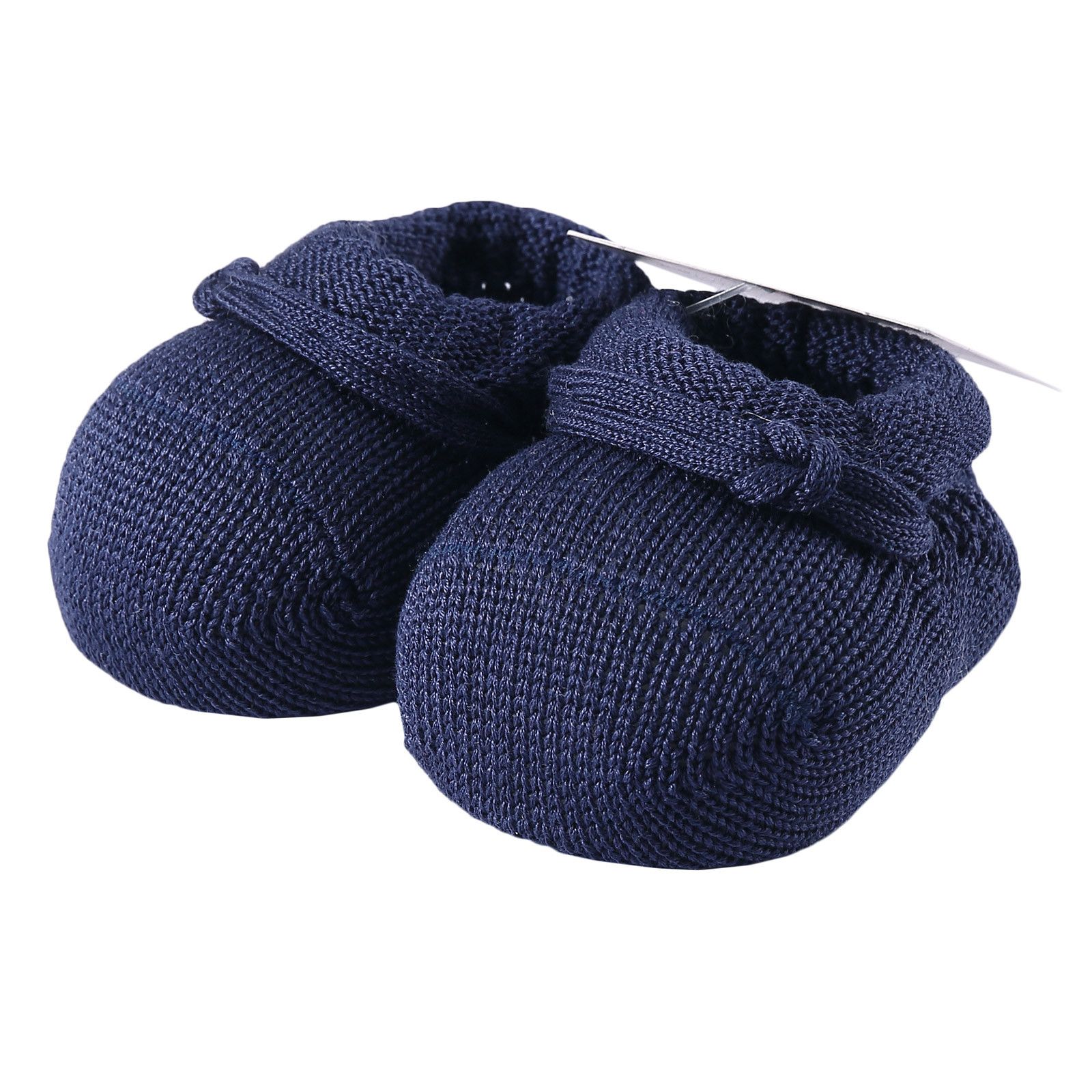 Baby Navy Blue Knitted Cotton Shoes - CÉMAROSE | Children's Fashion Store - 1