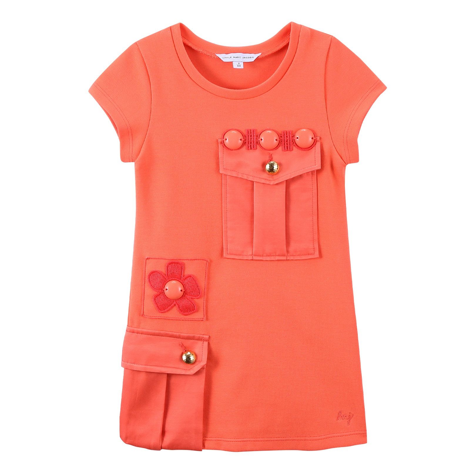 Girls Deep Pink Fleece Dress With Patch Pocket - CÉMAROSE | Children's Fashion Store - 1
