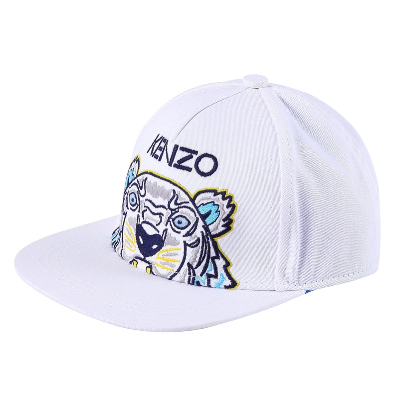 Baby Boys White Tiger Head Printed Cap - CÉMAROSE | Children's Fashion Store - 1