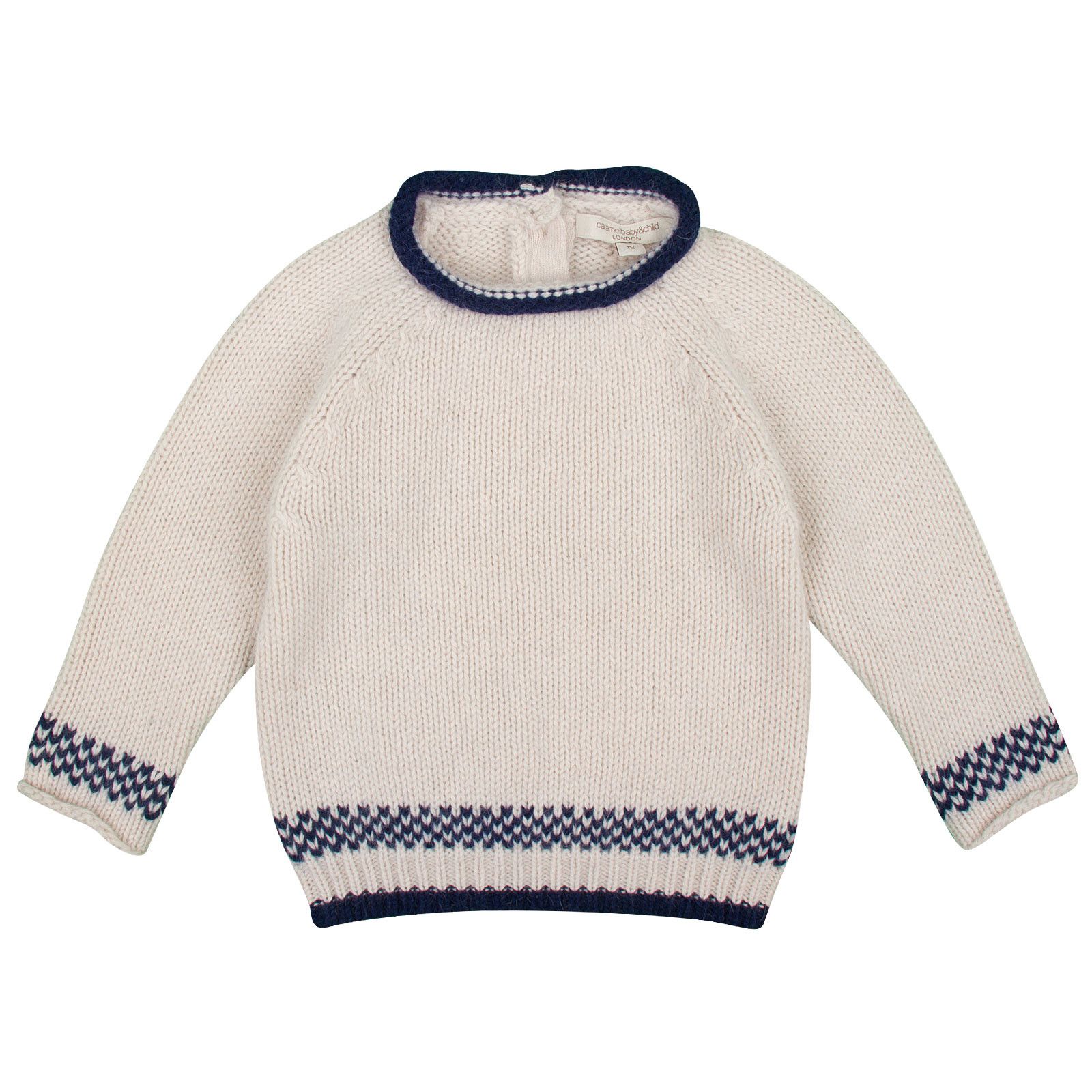 Boys&Girls White Two Tone Knit Luxurious Sweater - CÉMAROSE | Children's Fashion Store - 1
