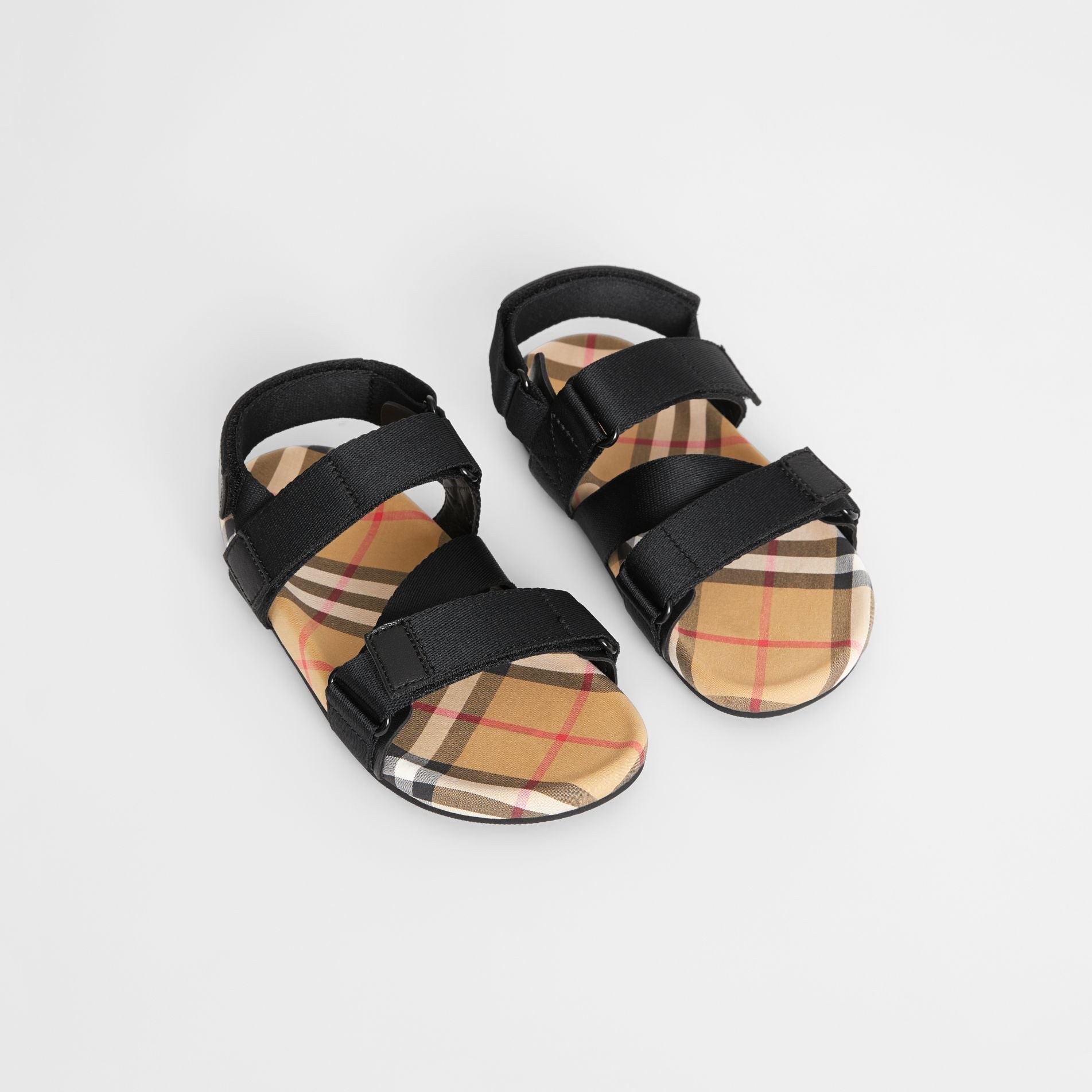 Boys & Girls Black & Antique Yellow Sandals