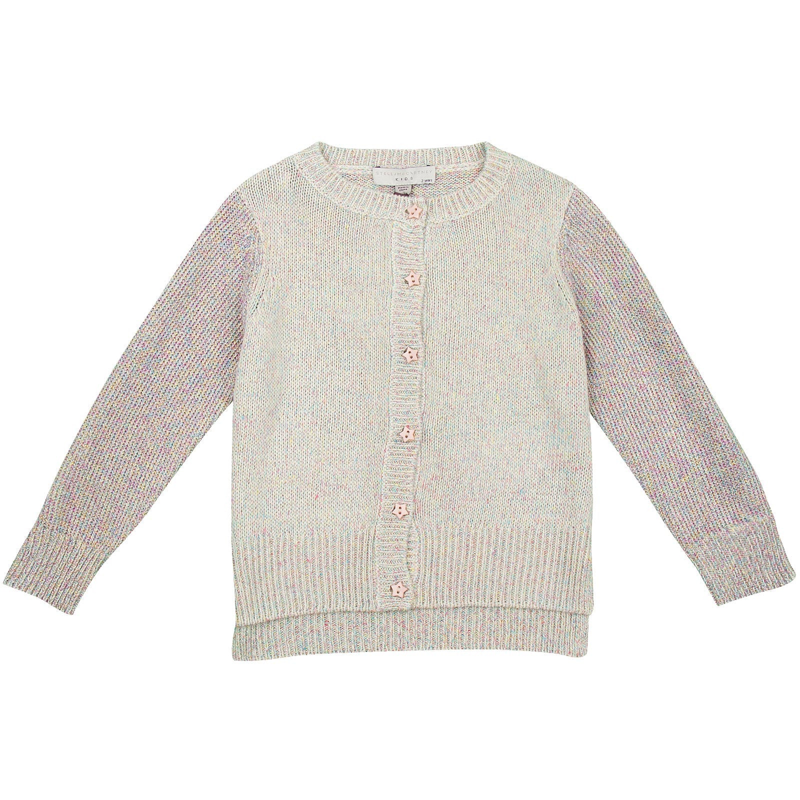 Amelia Girls Multicolor Cardigan With Pink Star Button - CÉMAROSE | Children's Fashion Store