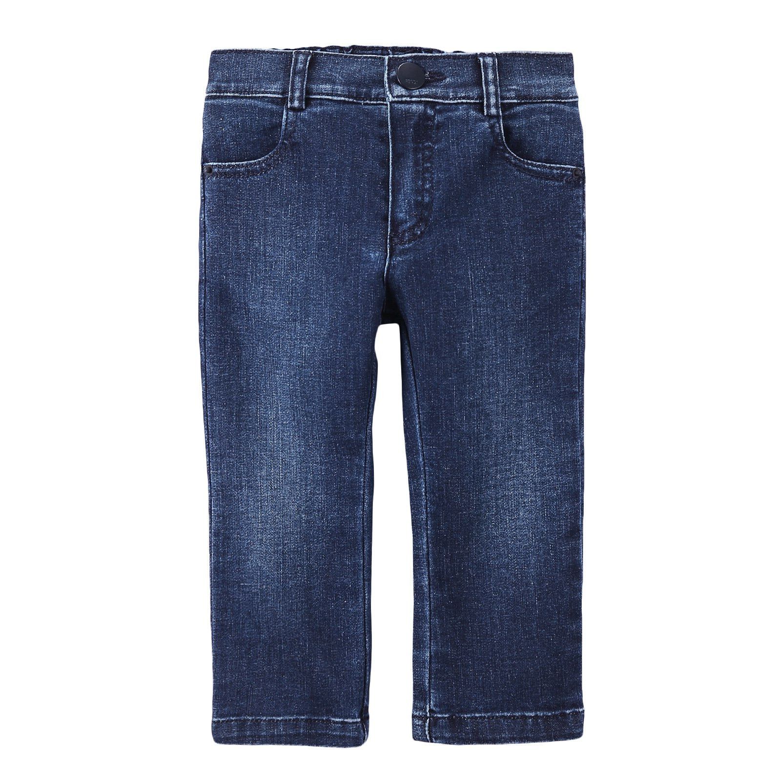 Baby Boys Blue Turn Up Cuffs Denim Jeans - CÉMAROSE | Children's Fashion Store - 1