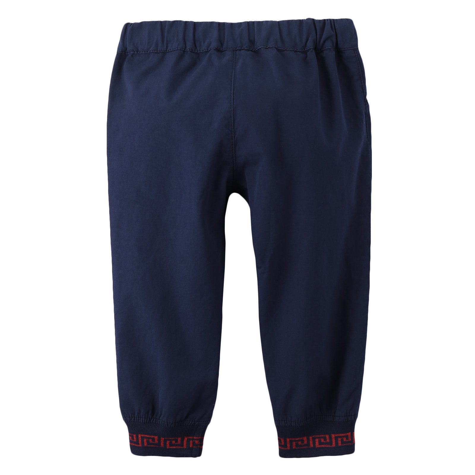 Baby Boys Navy Blue Ribbed Cuffs Cotton Trousers - CÉMAROSE | Children's Fashion Store - 2