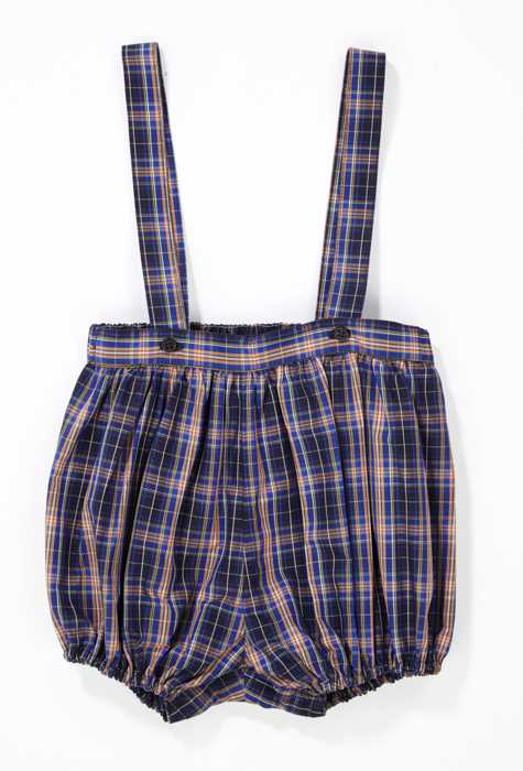 Baby Girls Blue Check Cotton Shorts