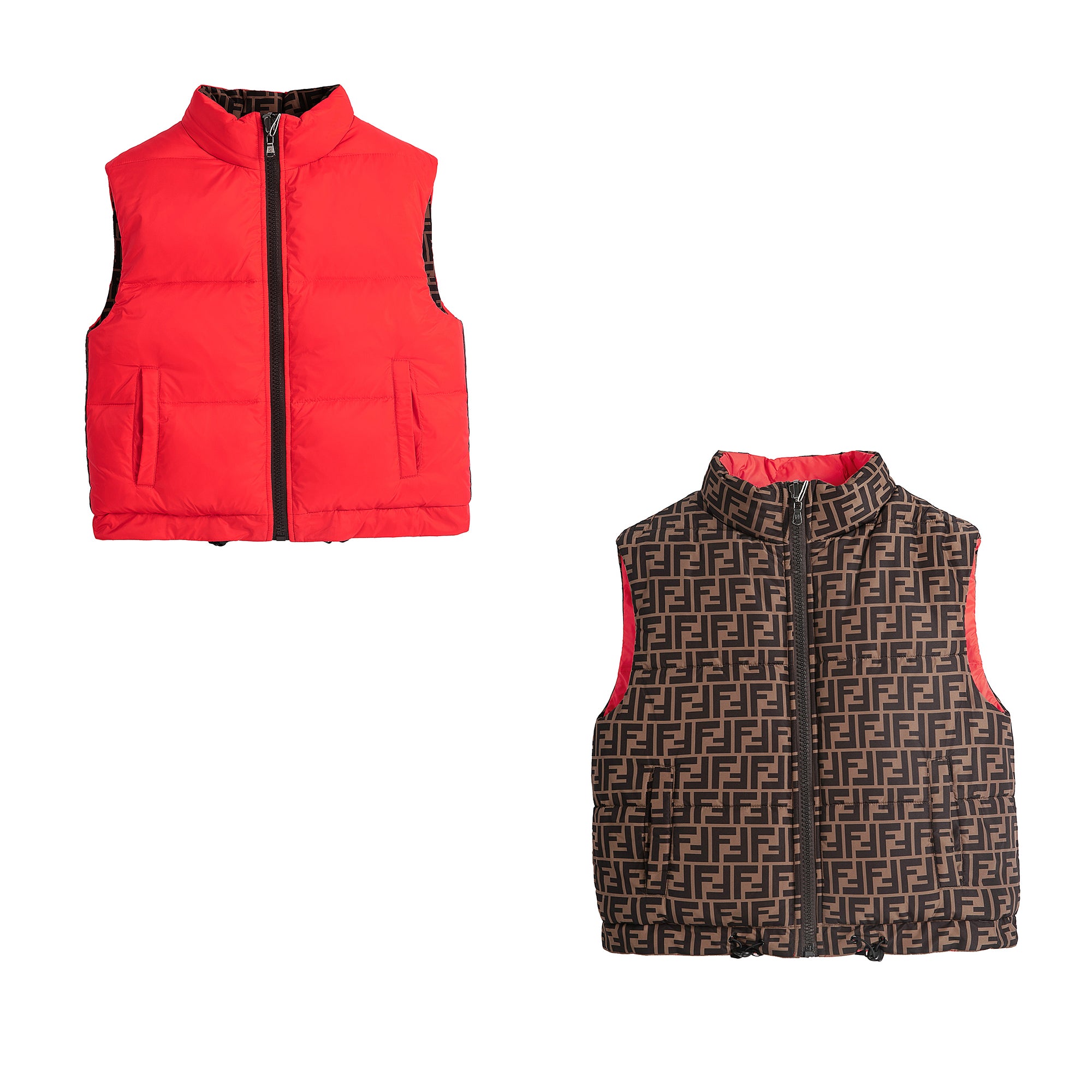 Boys & Girls Red Reversible Padded Down Gilet