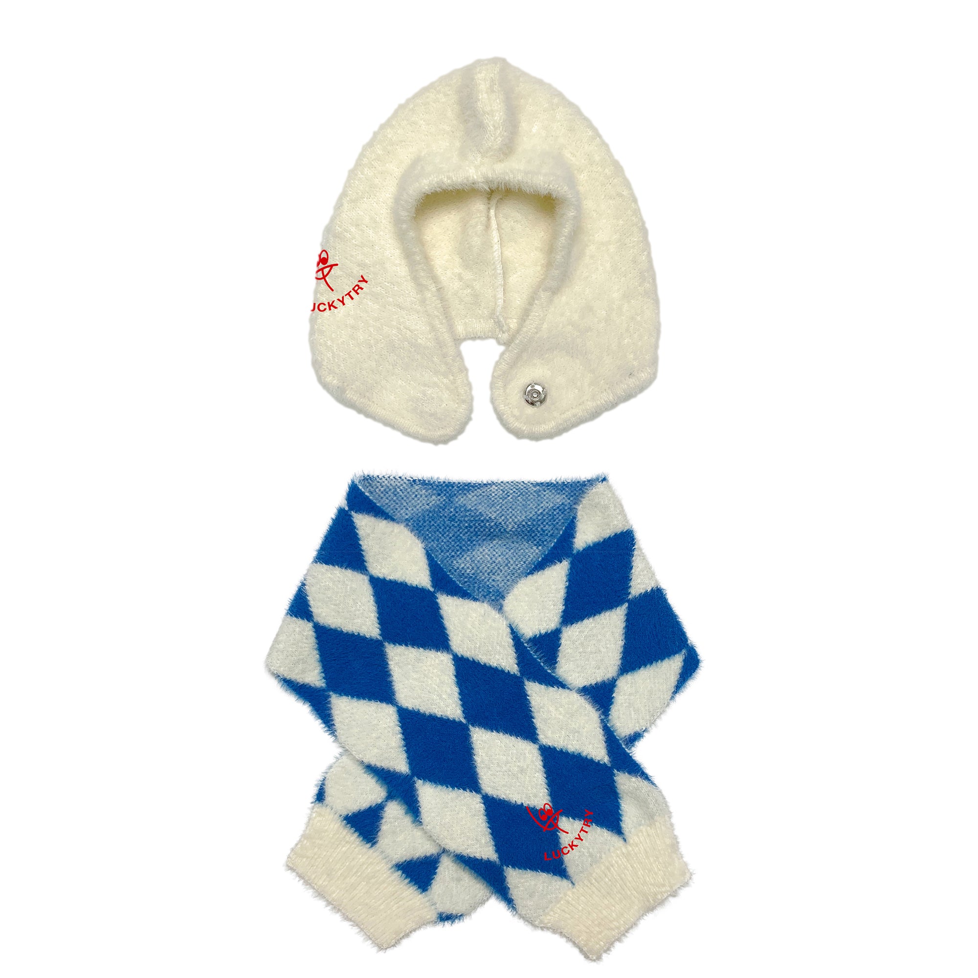 Boys & Girls Blue Check Hat & Scarf Set