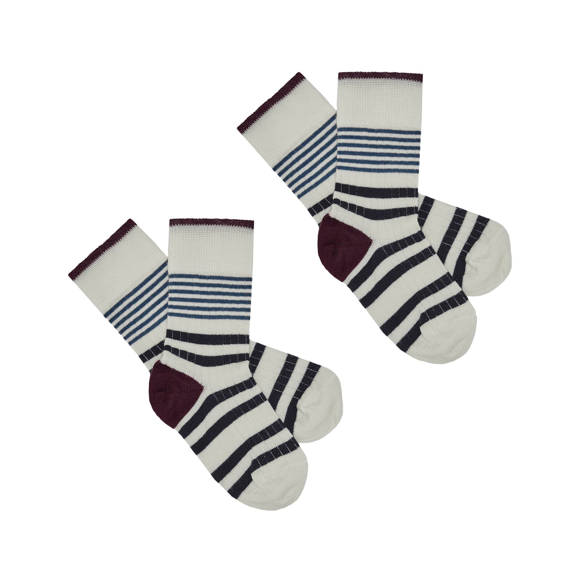 Boys & Girls White Stripes Wool Socks (2 Pack)