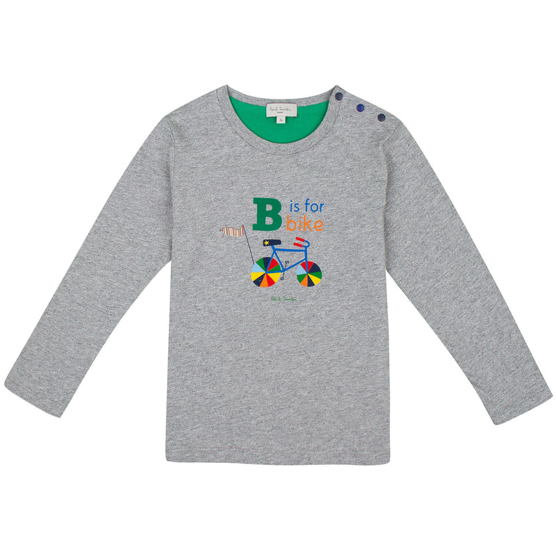 Baby Boys Grey Multicolor Bike Printed T-Shirt - CÉMAROSE | Children's Fashion Store - 1