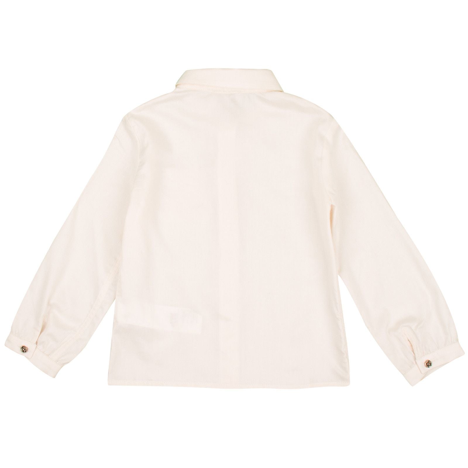 Girls White Embroidered Stripe Pockets Cotton Blouse - CÉMAROSE | Children's Fashion Store - 2