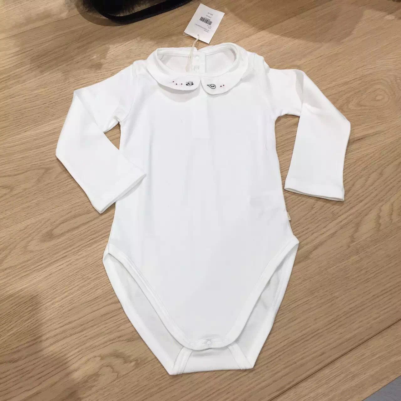 Baby Girls White Cat Embroidered Bodysuit - CÉMAROSE | Children's Fashion Store