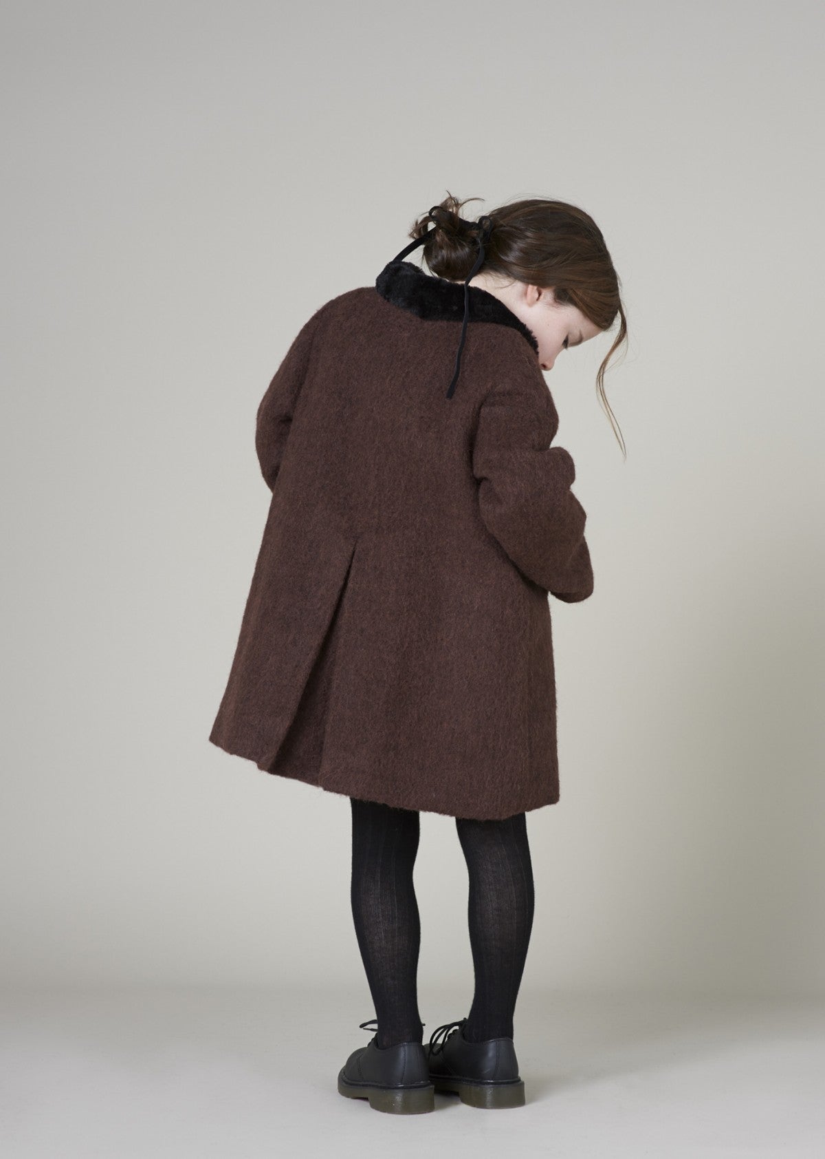 Girls Brown Wool Coat