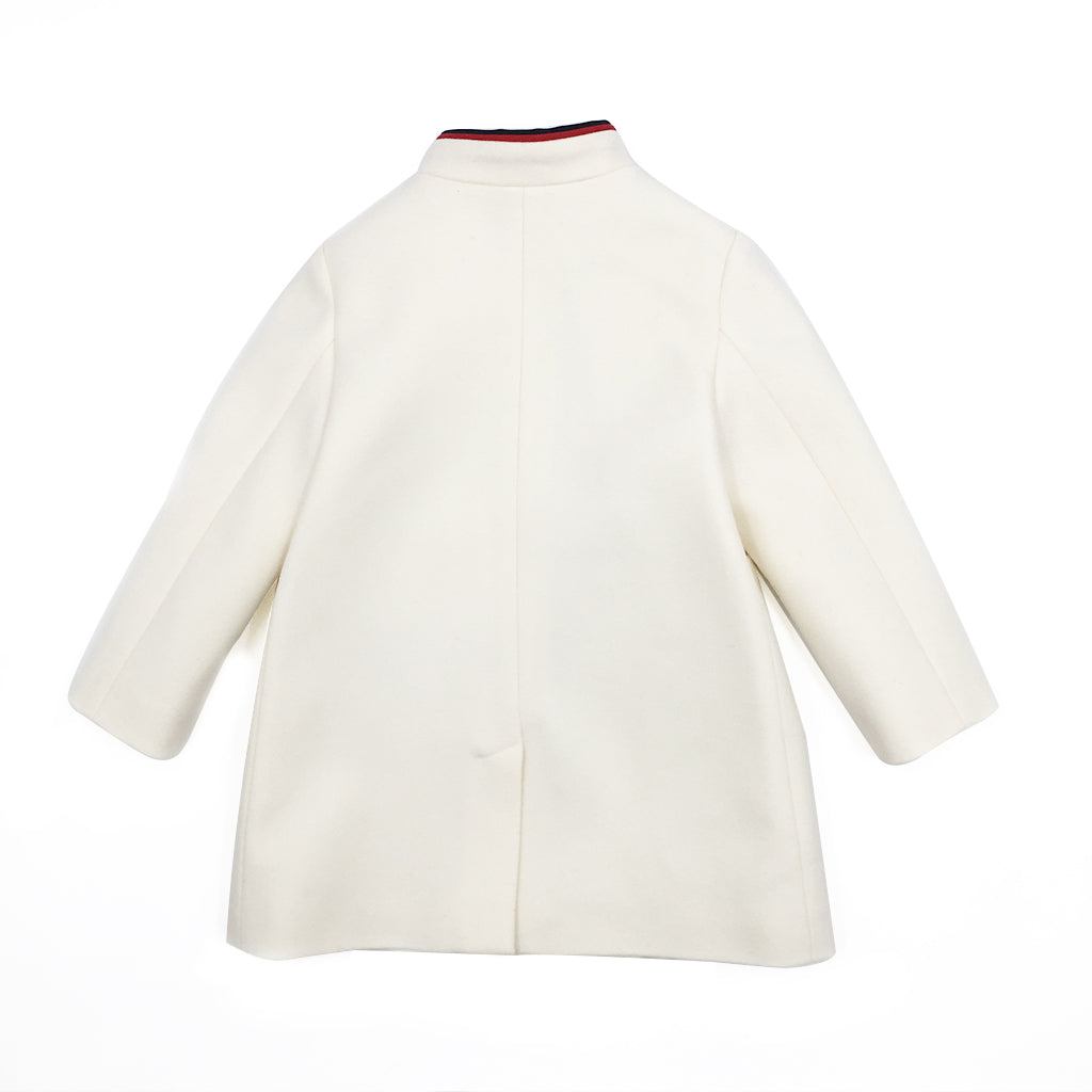 Baby  Girls  White  Woven   Coat