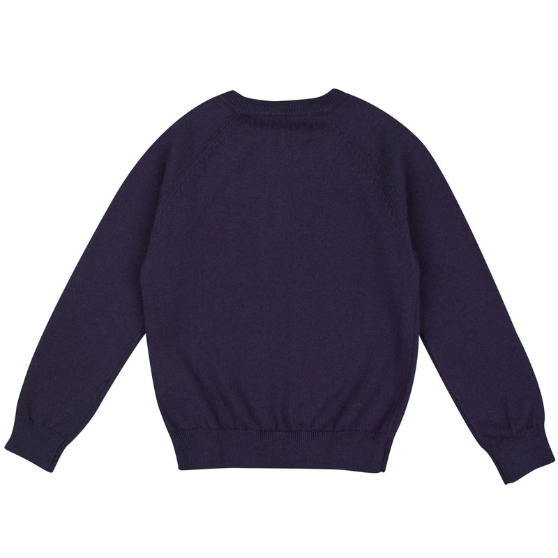 Baby Boys Navy Blue Embroidered Logo Sweater - CÉMAROSE | Children's Fashion Store - 2