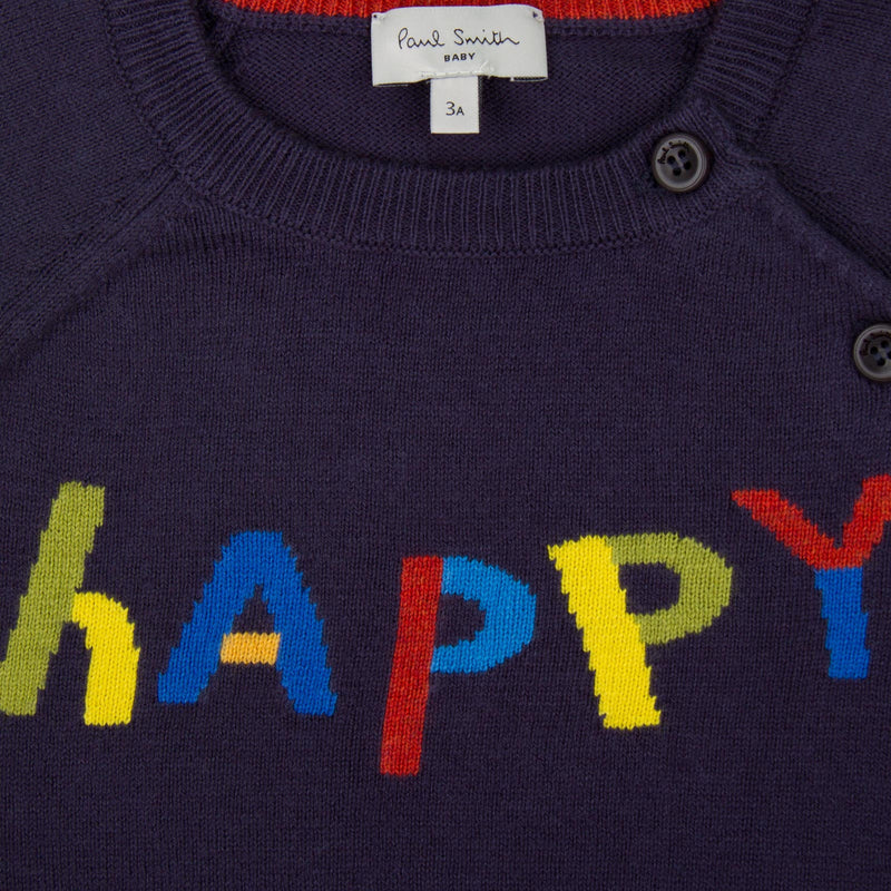 Baby Boys Navy Blue Embroidered Logo Sweater - CÉMAROSE | Children's Fashion Store - 3