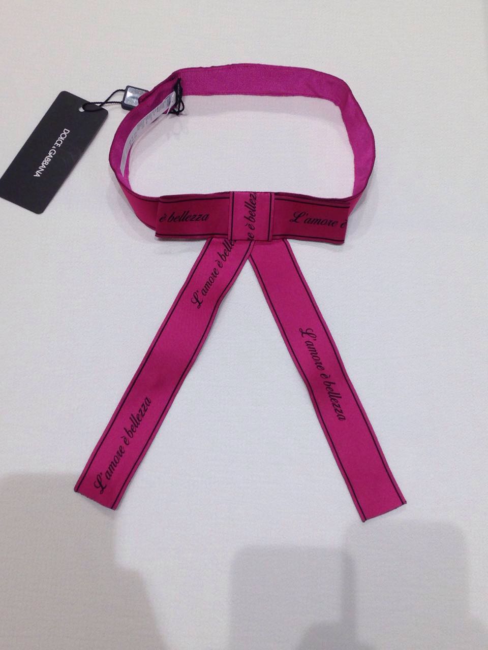 Girls Pink Logo Ribbon Belt