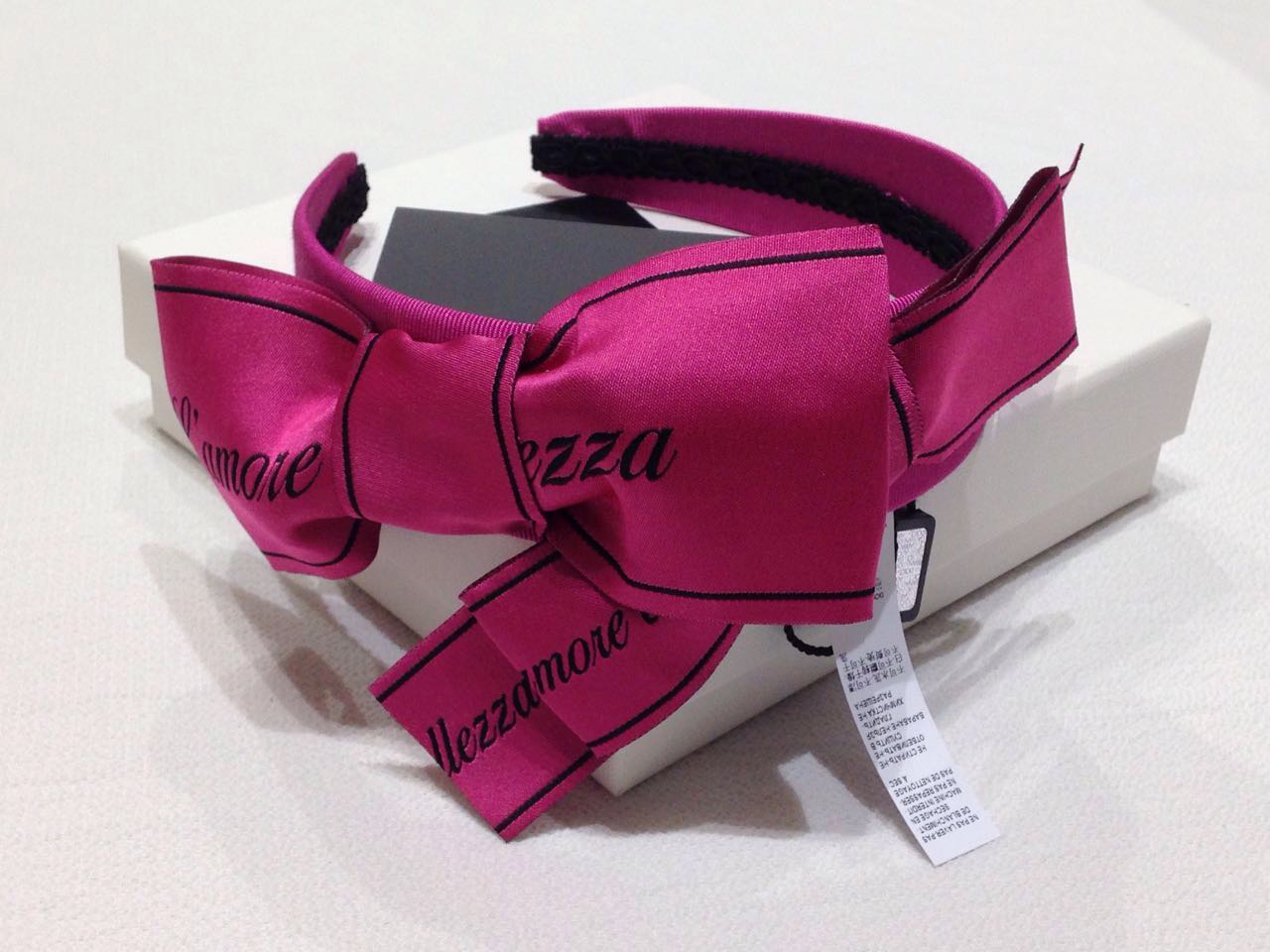 Girls Pink Logo Ribbon Headband