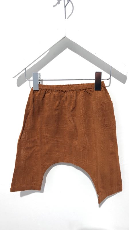 Baby Boys & Girls Camel Cotton Woven Trousers